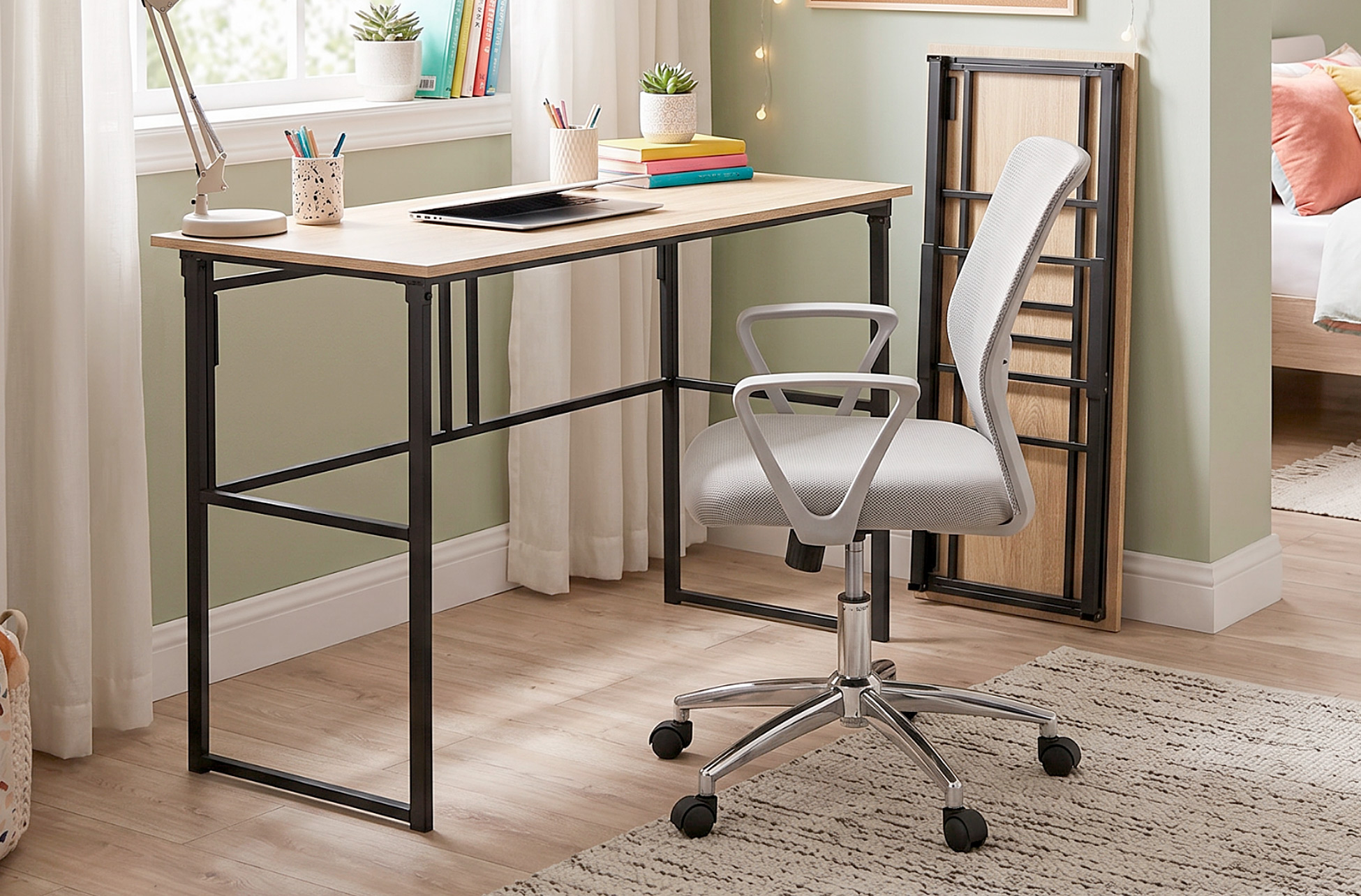 MESA ESTUDIO PLEGABLE 120 x 50 CM 0AK / NEGRO