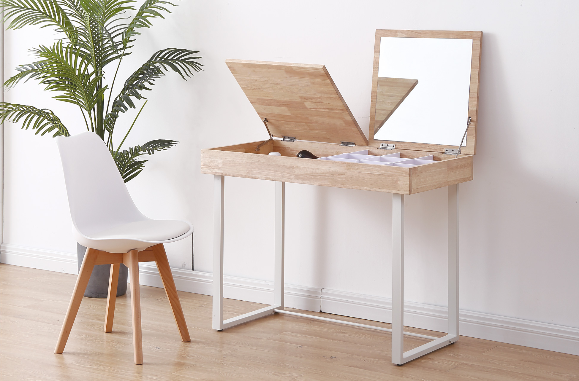 MESA / TOCADOR CON ESPEJO PRETTY 100 x 50 CM NORDISH / BLANCO.