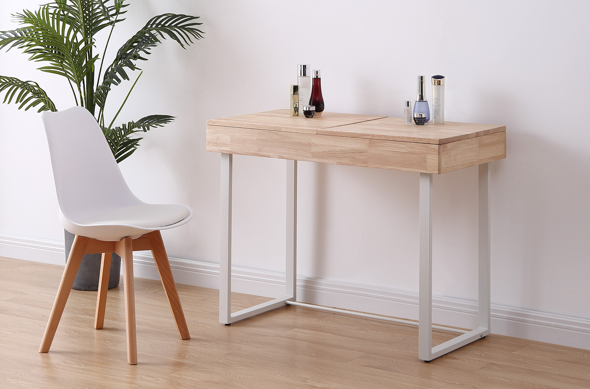 MESA / TOCADOR CON ESPEJO PRETTY 100 x 50 CM NORDISH / BLANCO. - Imagen 3