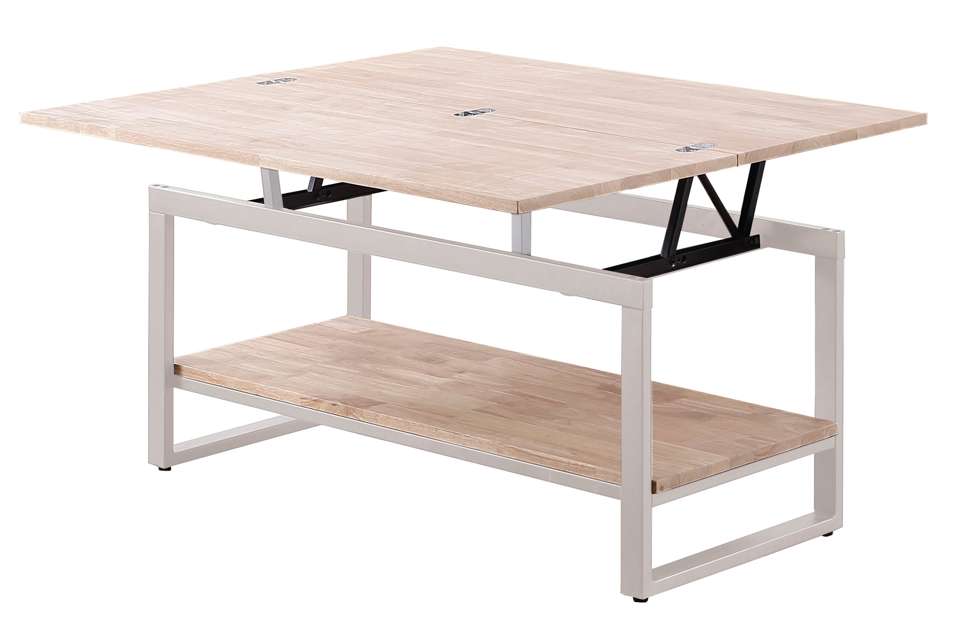 MESA CENTRO ELEVABLE Y EXTENSIBLE STEVE 100 x 45 CM ROBLE NORDISH / BLANCO. - Imagen 3