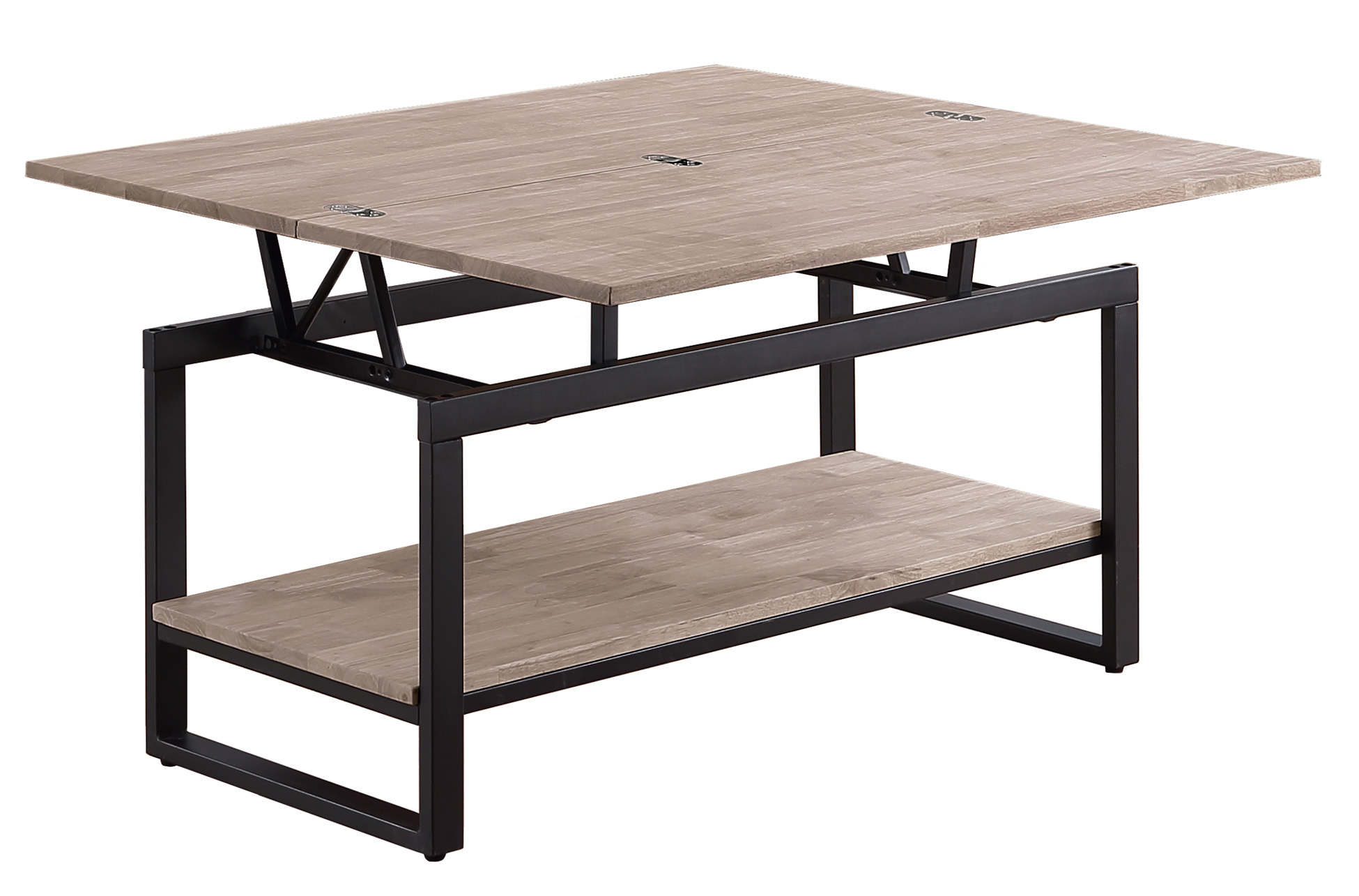MESA CENTRO ELEVABLE Y EXTENSIBLE STEVE 100 x 45 CM ROBLE HONEY / NEGRO. - Imagen 2