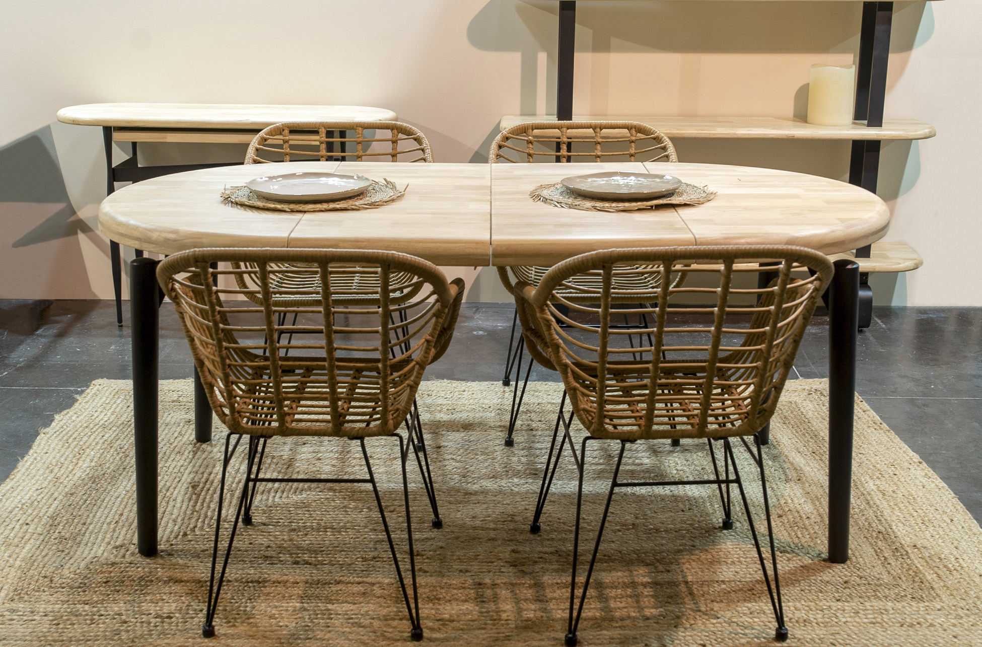 MESA COMEDOR REDONDA EXTENSIBLE 100 - 140 - 180 CM MOON NORDISH / NEGRO. - Imagen 9