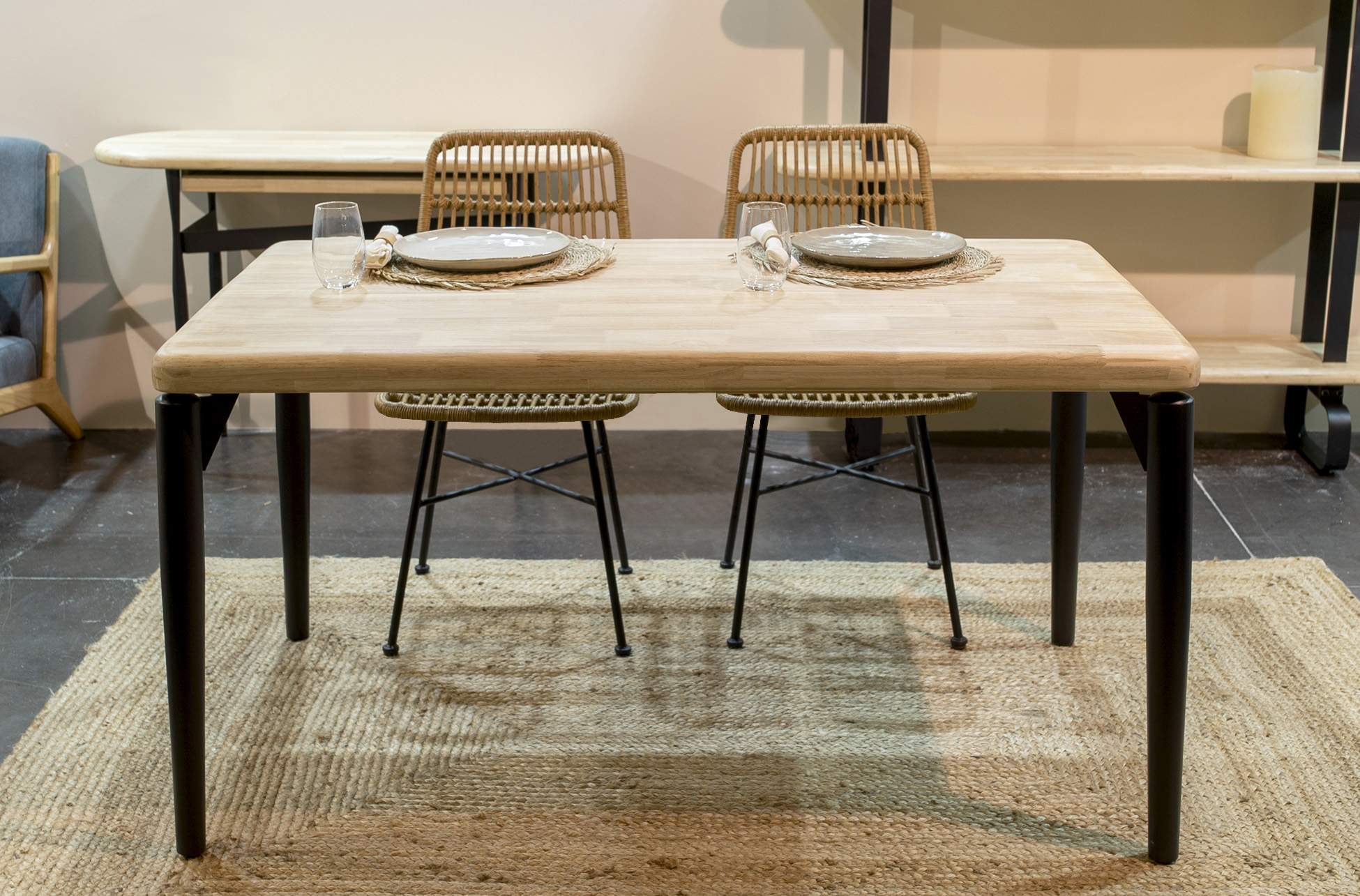 MESA COMEDOR FIJA MOON 140 x 80 CM NORDISH / NEGRO. - Imagen 4