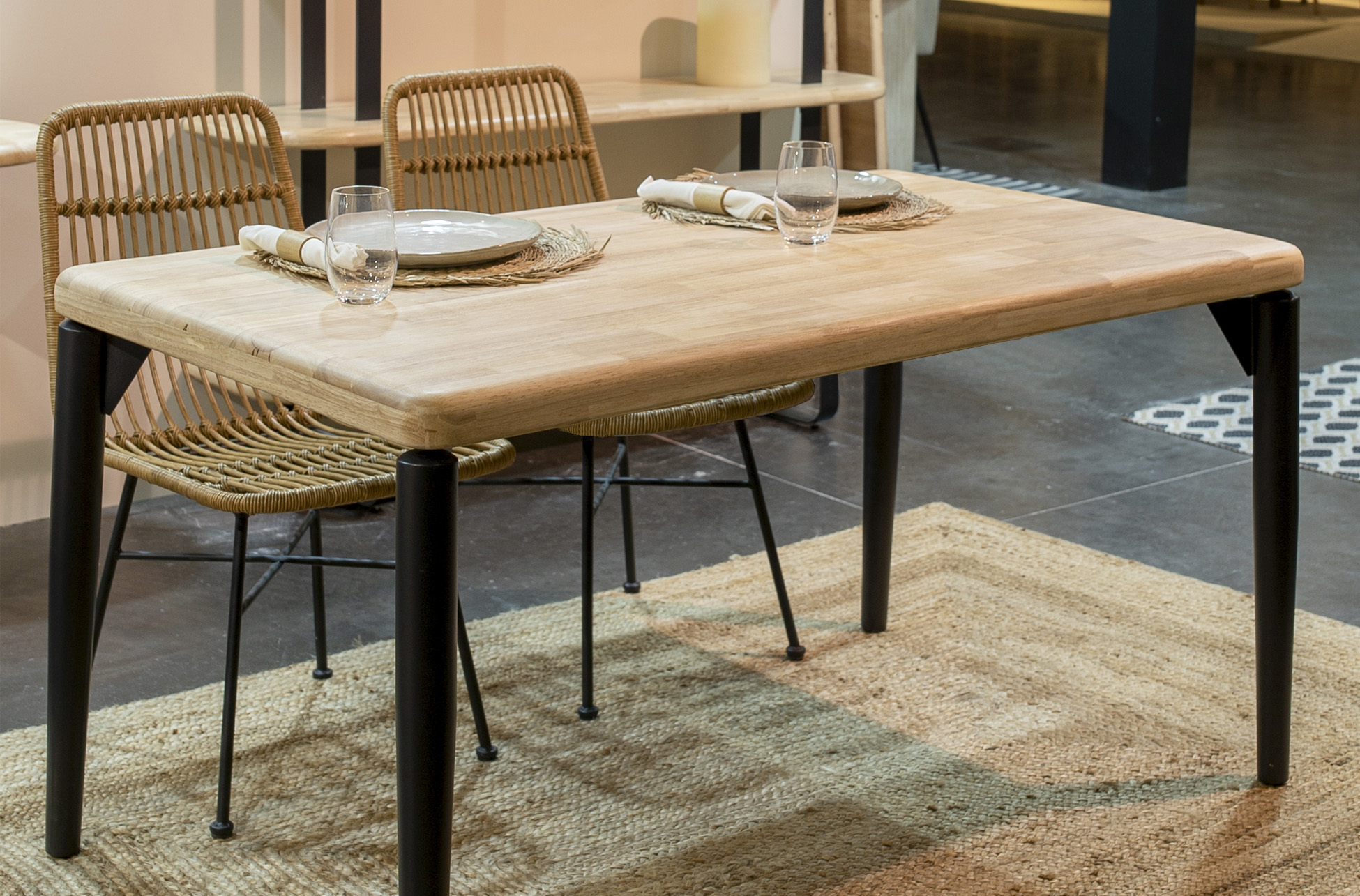 MESA COMEDOR FIJA MOON 140 x 80 CM NORDISH / NEGRO. - Imagen 5