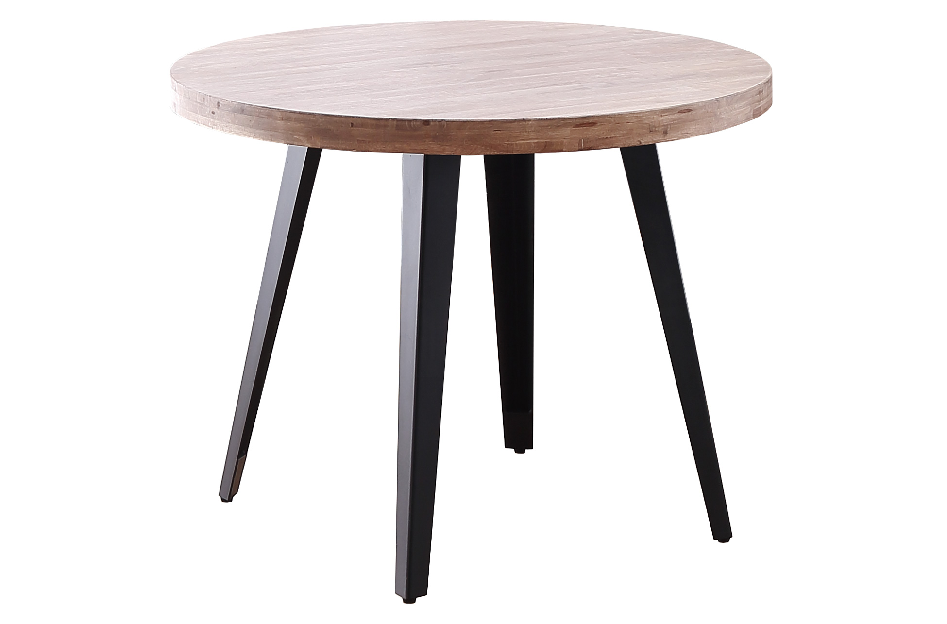 MESA COMEDOR REDONDA FIJA BERG 100 CM ROBLE HONEY / NEGRO. - Imagen 2