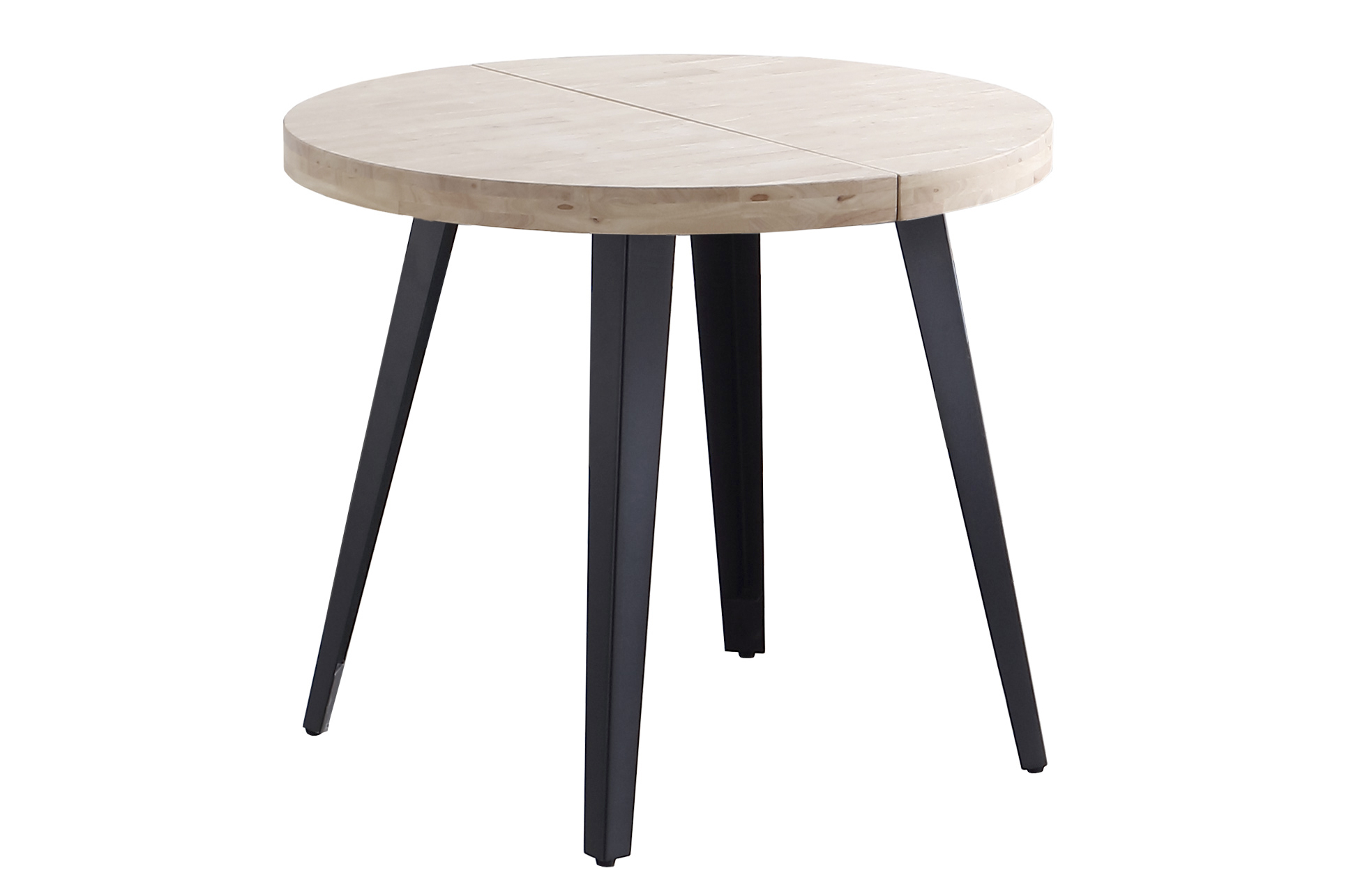 MESA COMEDOR REDONDA EXTENSIBLE BERG 80 - 120 - 160 CM ROBLE NORDISH / NEGRO. - Imagen 2