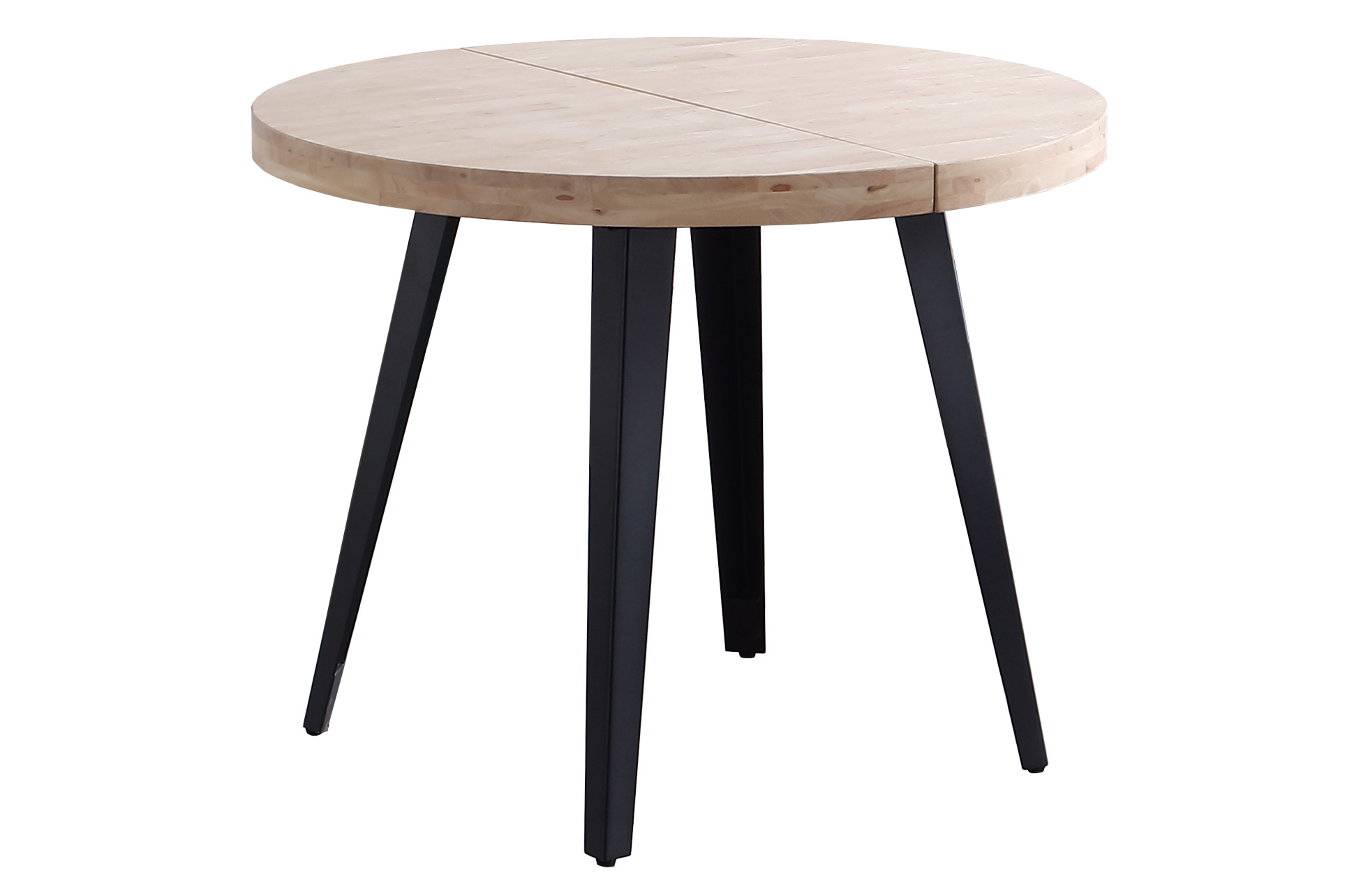 MESA COMEDOR REDONDA EXTENSIBLE BERG 100 - 140 - 180 CM ROBLE NORDISH / NEGRO. - Imagen 2