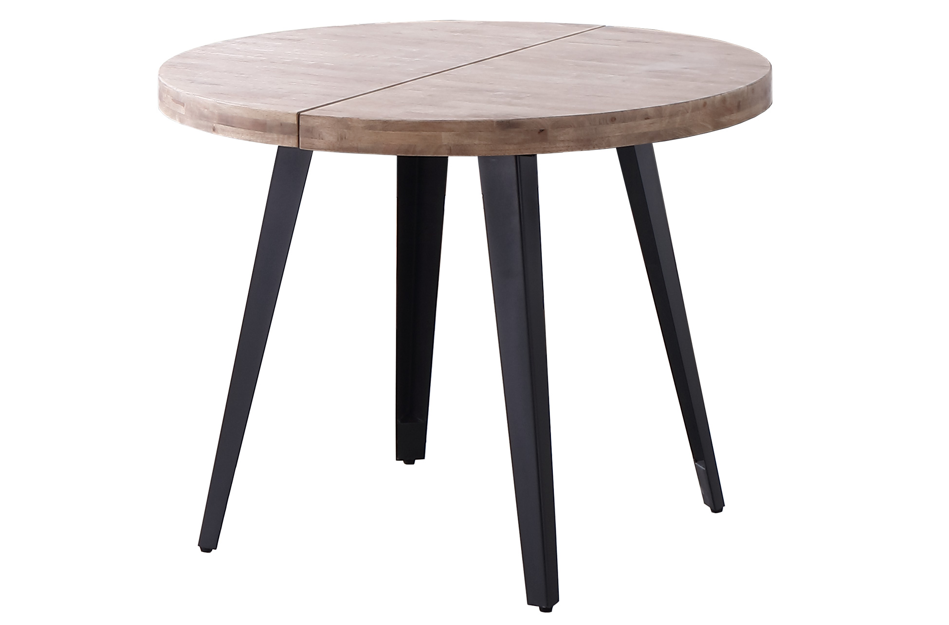 MESA COMEDOR REDONDA EXTENSIBLE BERG 100 - 140 - 180 CM ROBLE HONEY / NEGRO. - Imagen 2