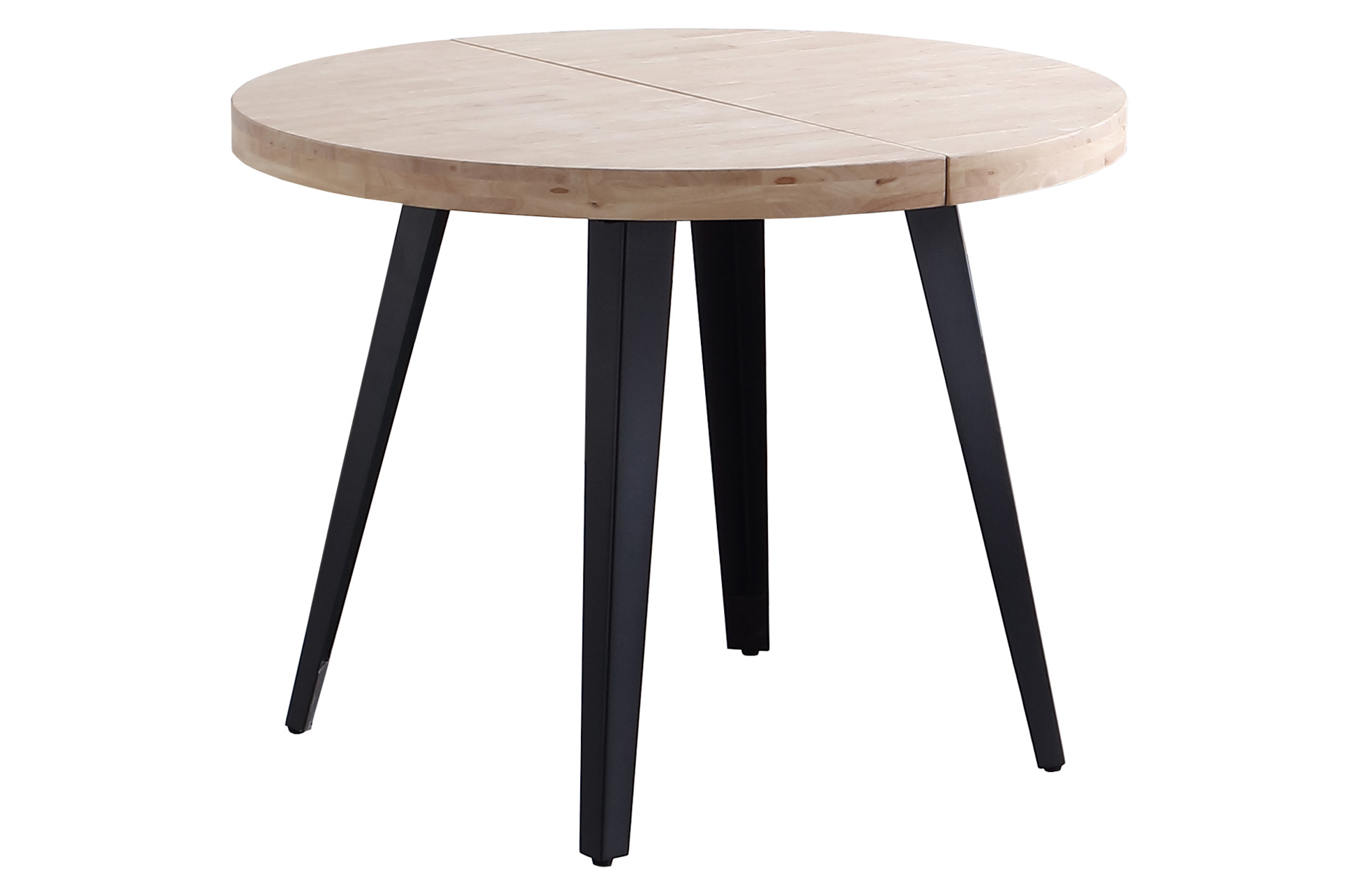 MESA COMEDOR REDONDA EXTENSIBLE BERG 120 - 160 - 200 CM ROBLE NORDISH / NEGRO. - Imagen 2
