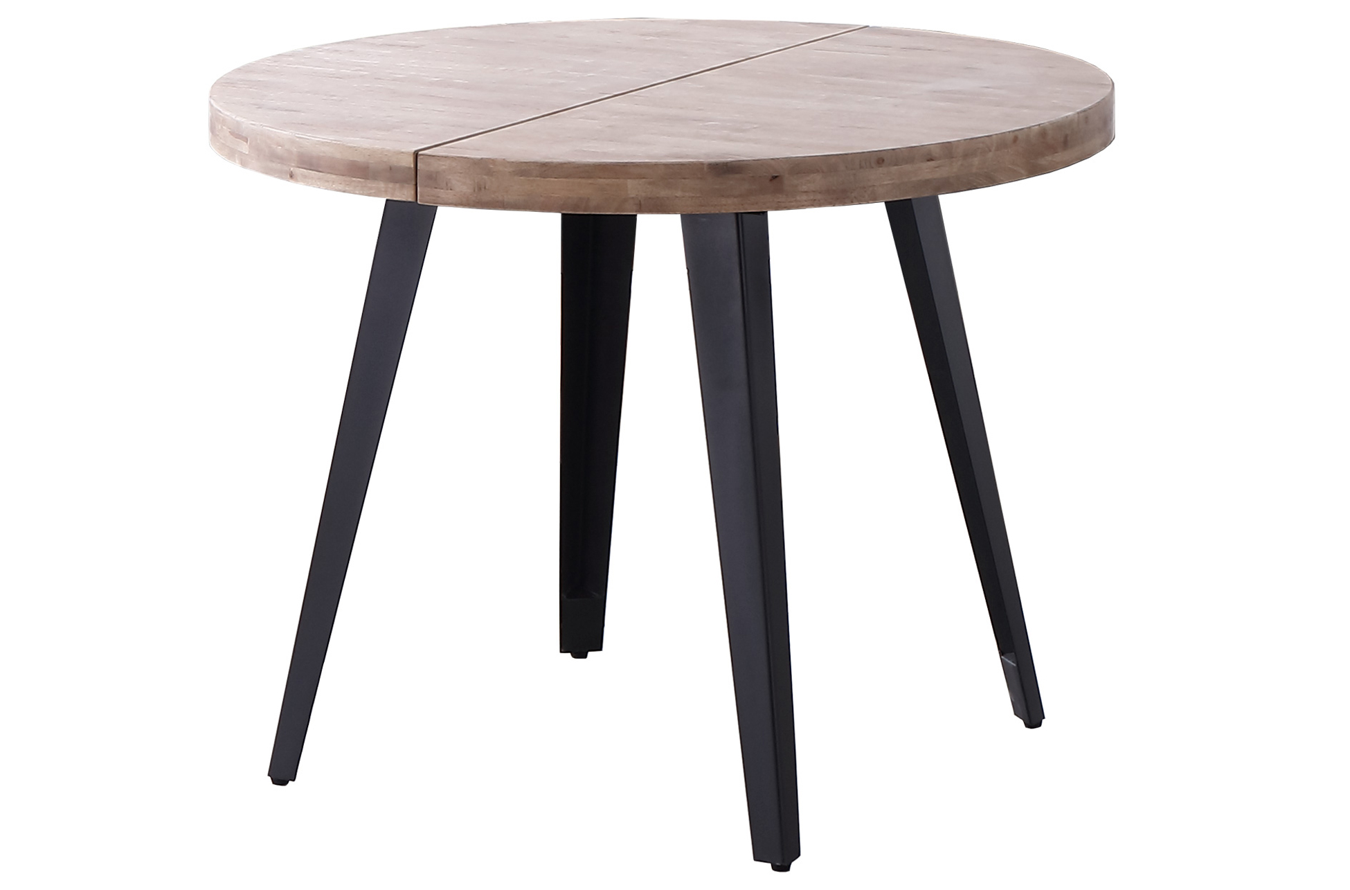 MESA COMEDOR REDONDA EXTENSIBLE BERG 120 - 160 - 200 CM ROBLE HONEY / NEGRO. - Imagen 2