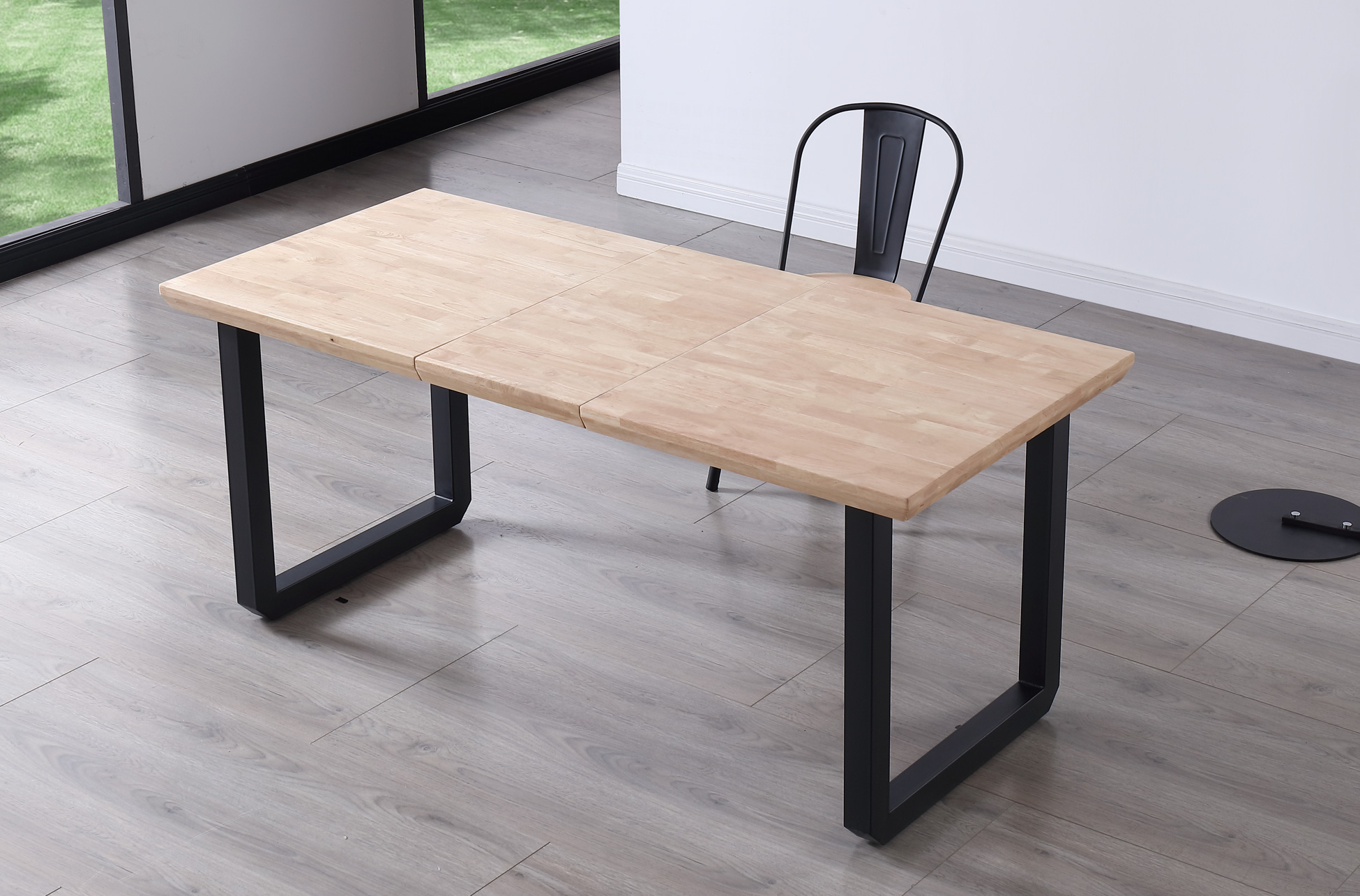 MESA COMEDOR EXTENSIBLE ROMA 140 - 180 - 220 x 80 CM ROBLE NORDISH / NEGRO. - Imagen 4