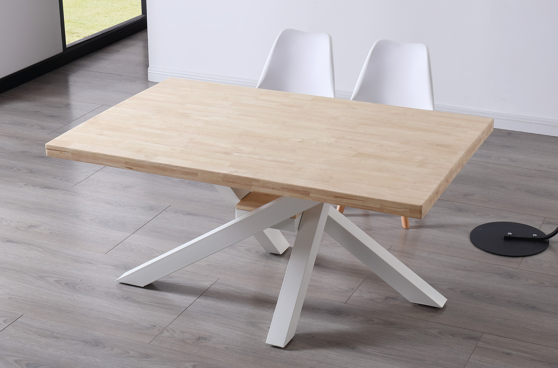 MESA COMEDOR FIJA XENA 160 x 100 CM ROBLE NORDISH / BLANCO. - Imagen 3