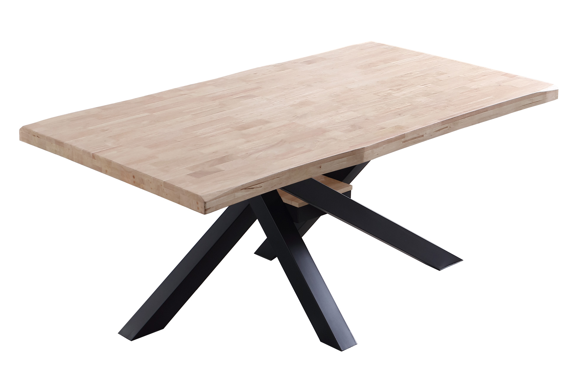 MESA COMEDOR FIJA XENA 180 x 100 CM ROBLE NORDISH / NEGRO TAPA CON FORMA. - Imagen 2
