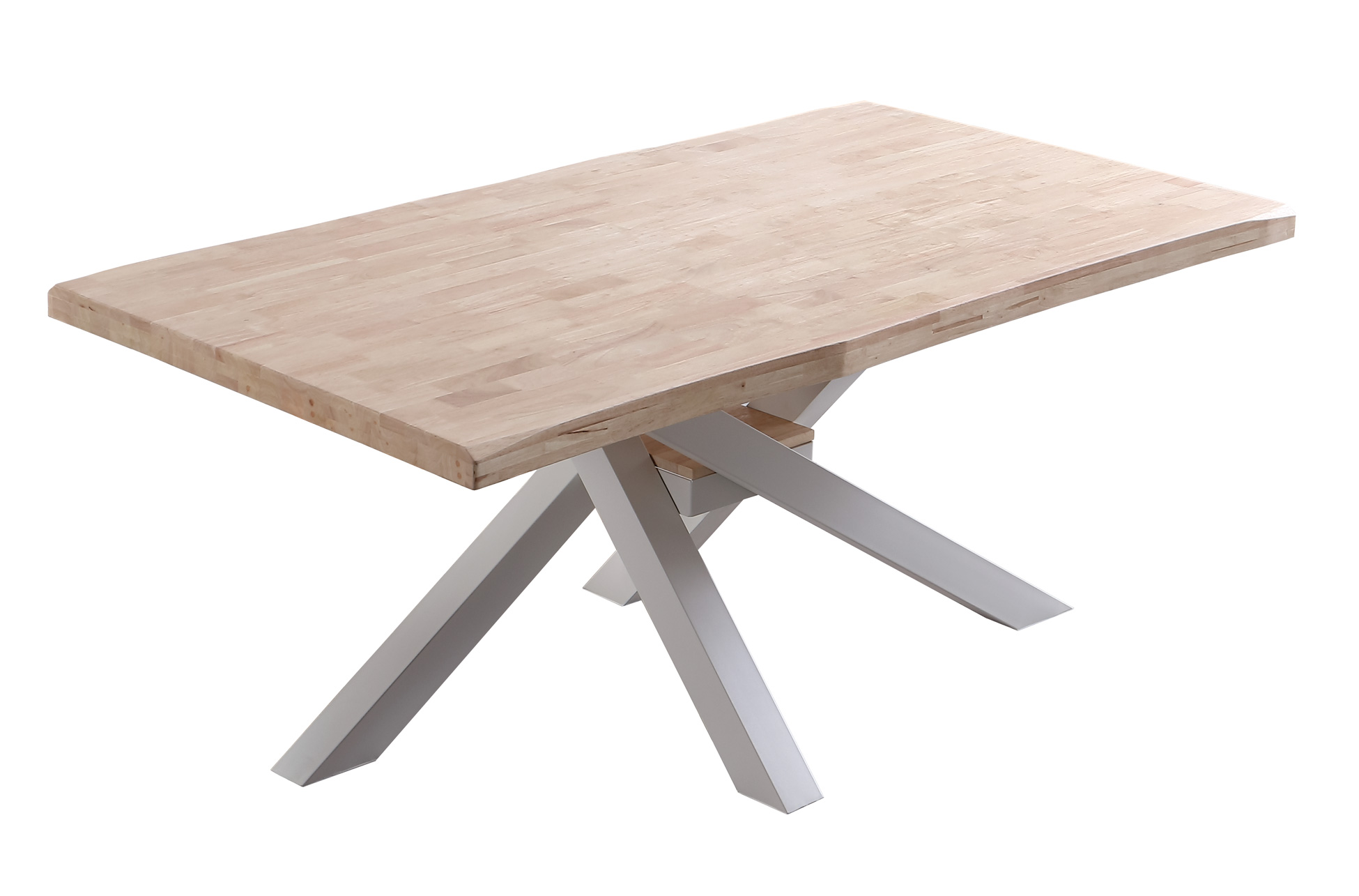 MESA COMEDOR FIJA XENA 180 x 100 CM ROBLE NORDISH / BLANCO TAPA CON FORMA. - Imagen 2