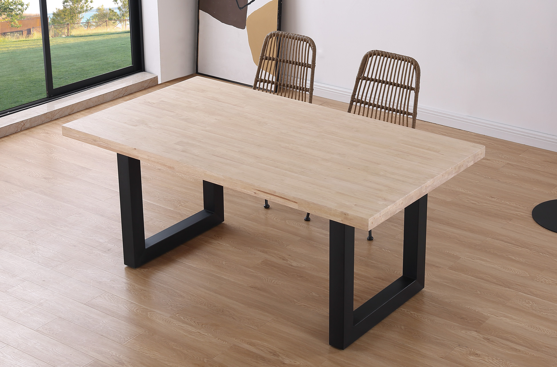 MESA COMEDOR FIJA LOFT 180 x 100 CM ROBLE NORDISH / NEGRO. - Imagen 3