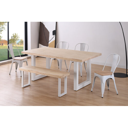 MESA COMEDOR FIJA LOFT 180 x 100 CM ROBLE NORDISH / BLANCO.