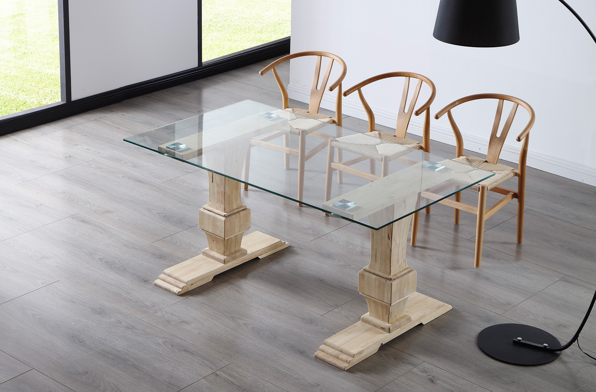 MESA COMEDOR FIJA VERSALLES 160 x 90 CM CRISTAL / NORDISH - Imagen 4