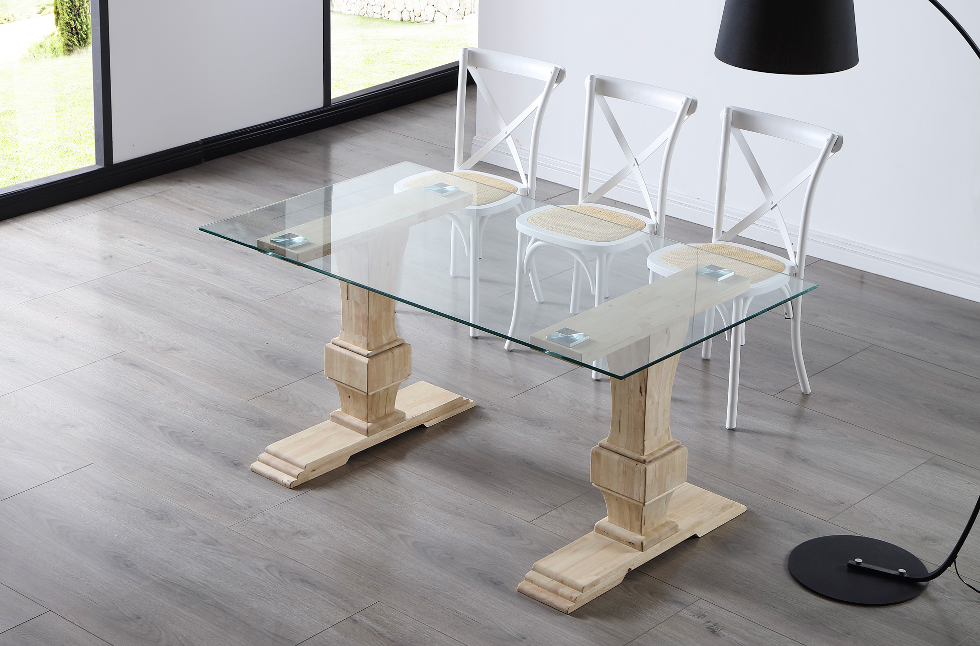 MESA COMEDOR FIJA VERSALLES 160 x 90 CM CRISTAL / NORDISH - Imagen 5