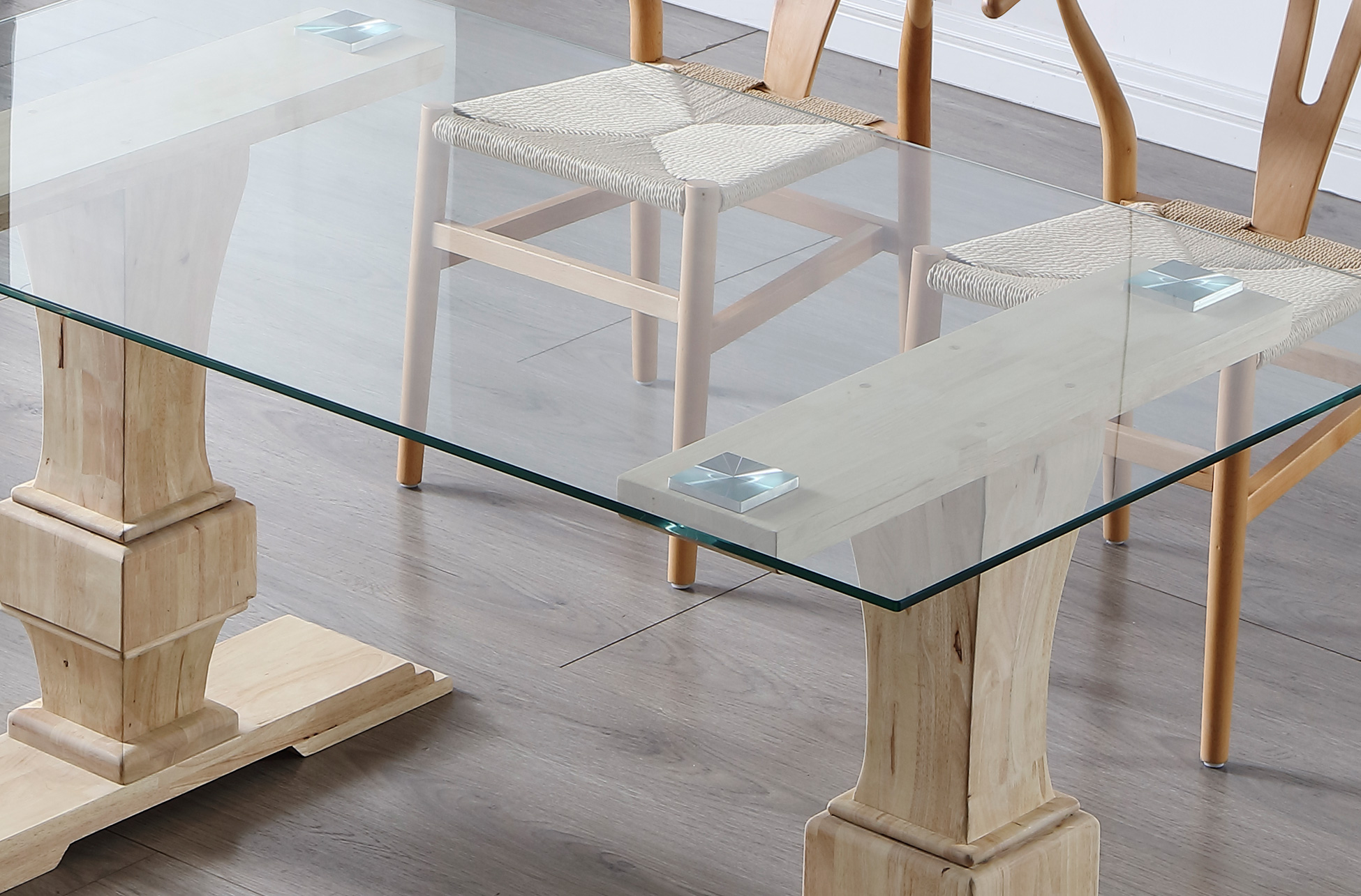 MESA COMEDOR FIJA VERSALLES 160 x 90 CM CRISTAL / NORDISH - Imagen 6