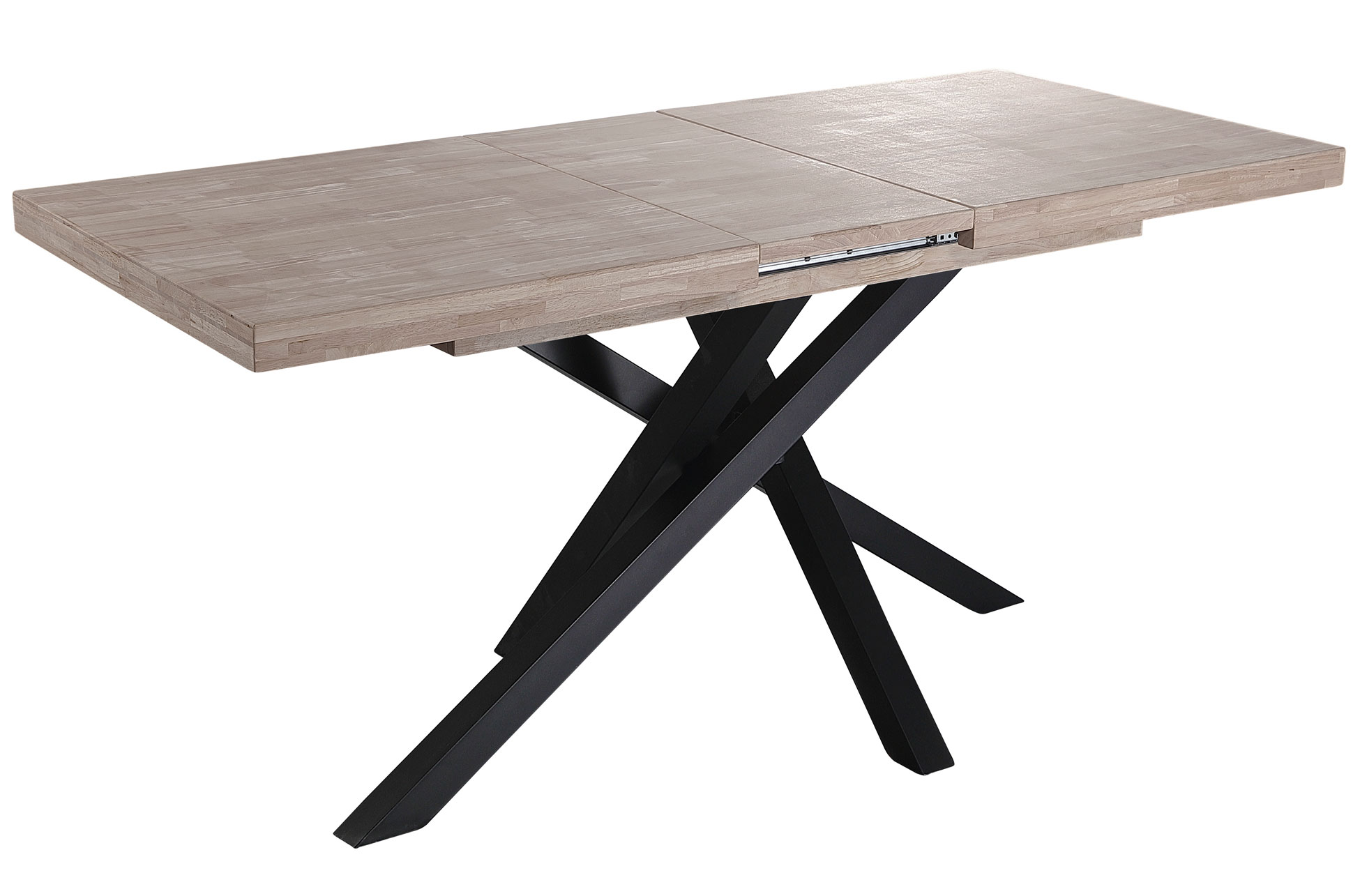 MESA COMEDOR EXTENSIBLE XENA 140 - 180 - 220 x 90 CM ROBLE HONEY / NEGRO. - Imagen 3