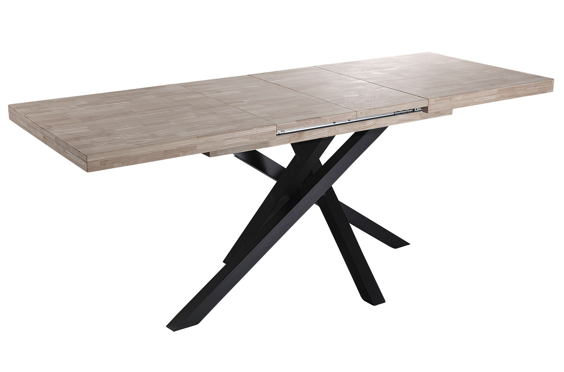 MESA COMEDOR EXTENSIBLE XENA 140 - 180 - 220 x 90 CM ROBLE HONEY / NEGRO. - Imagen 4