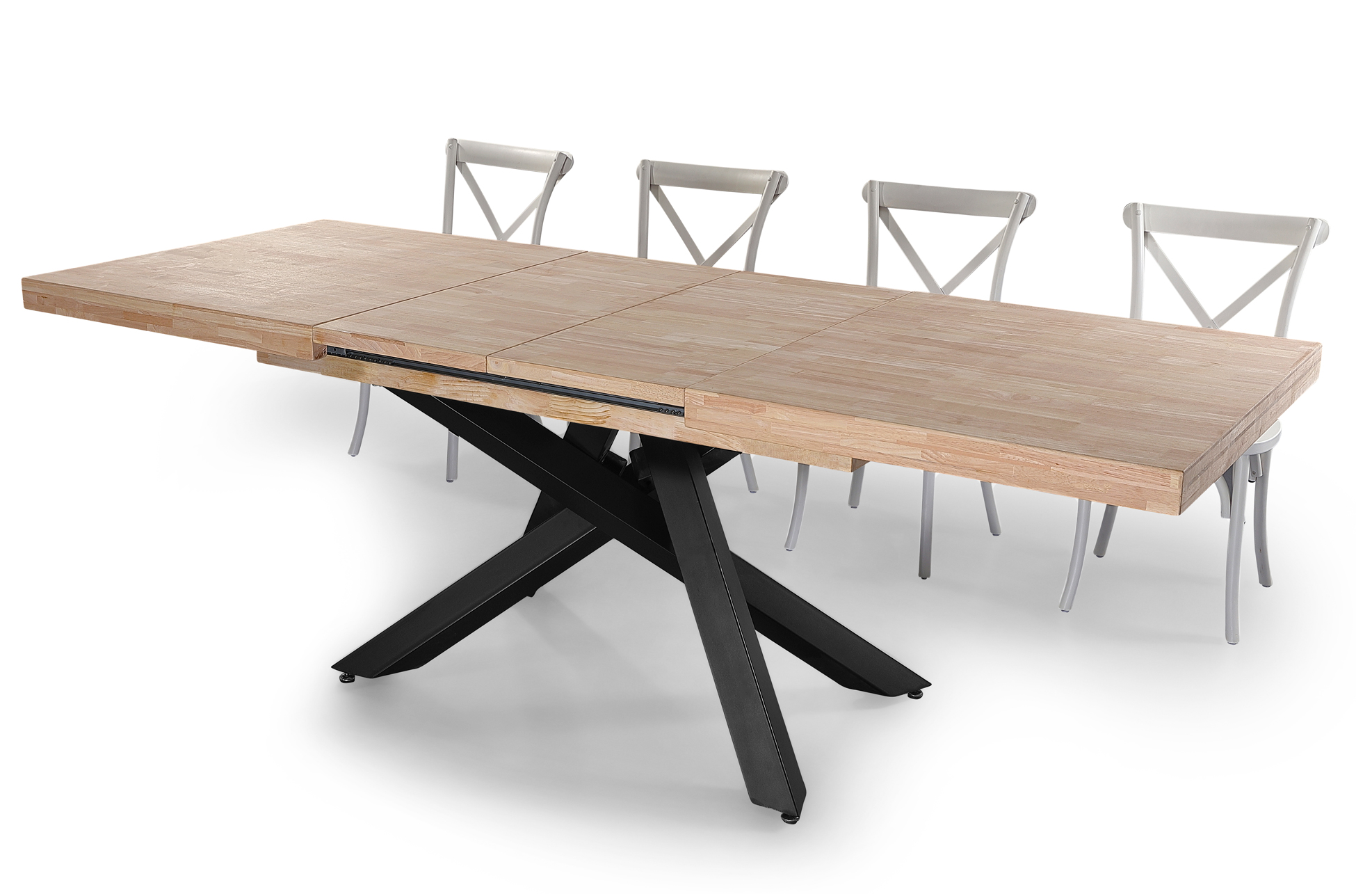 MESA COMEDOR EXTENSIBLE XENA 160 - 200 - 240 x 90 CM ROBLE NORDISH / NEGRO. - Imagen 7