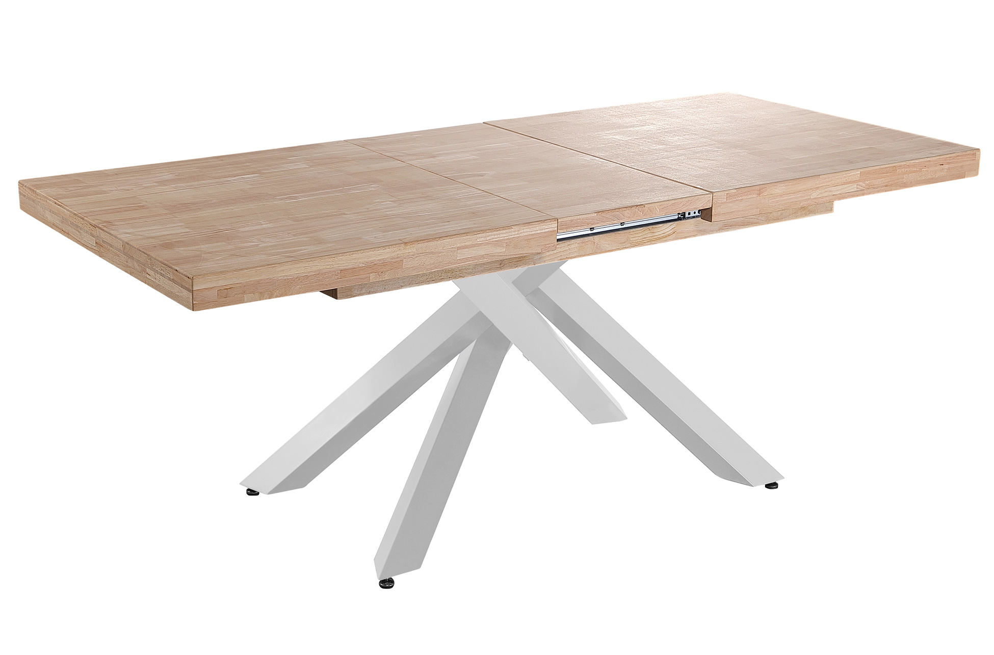 MESA COMEDOR EXTENSIBLE XENA 160 - 200 - 240 x 90 CM ROBLE NORDISH / BLANCO. - Imagen 3