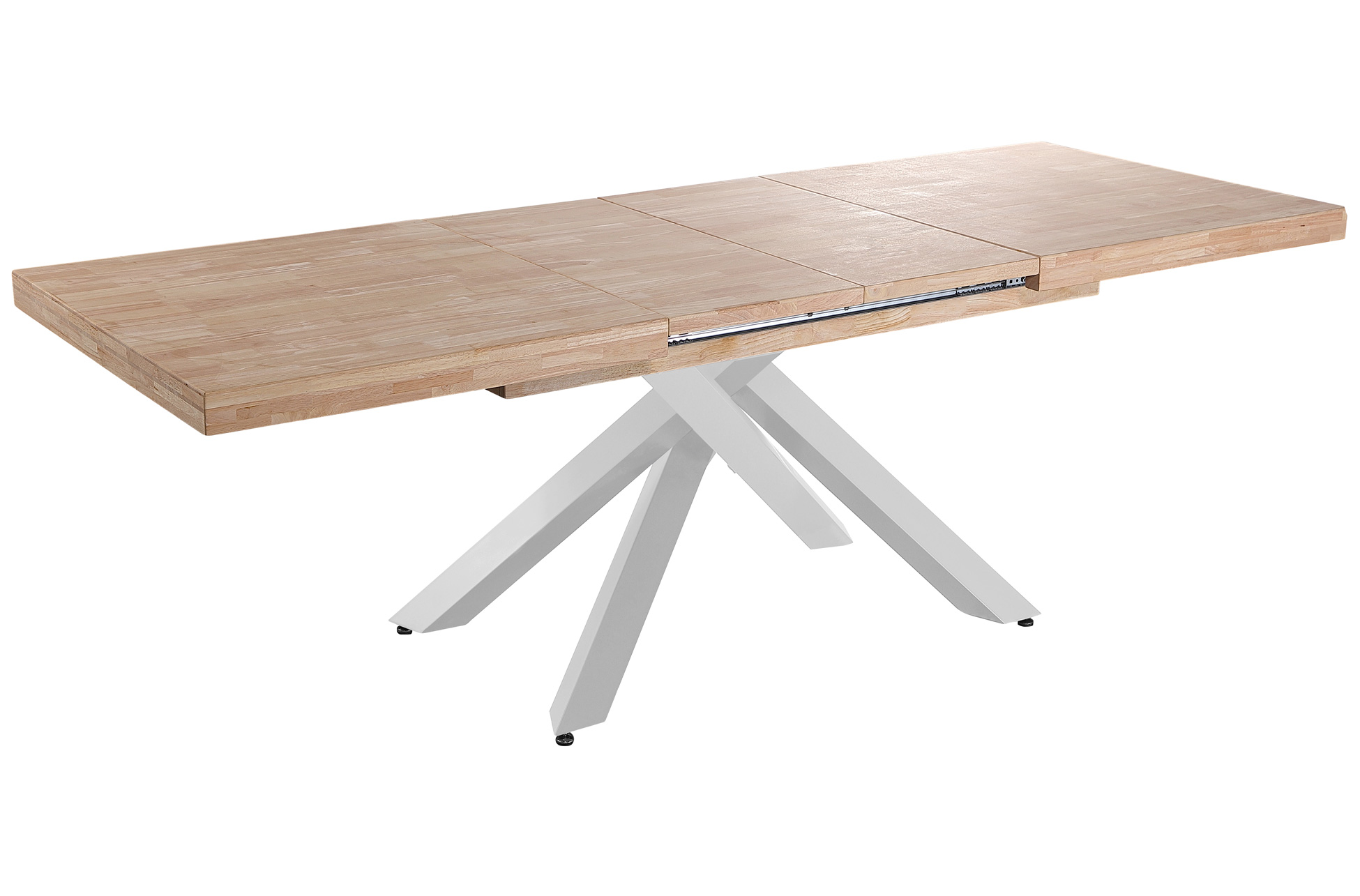 MESA COMEDOR EXTENSIBLE XENA 160 - 200 - 240 x 90 CM ROBLE NORDISH / BLANCO. - Imagen 4