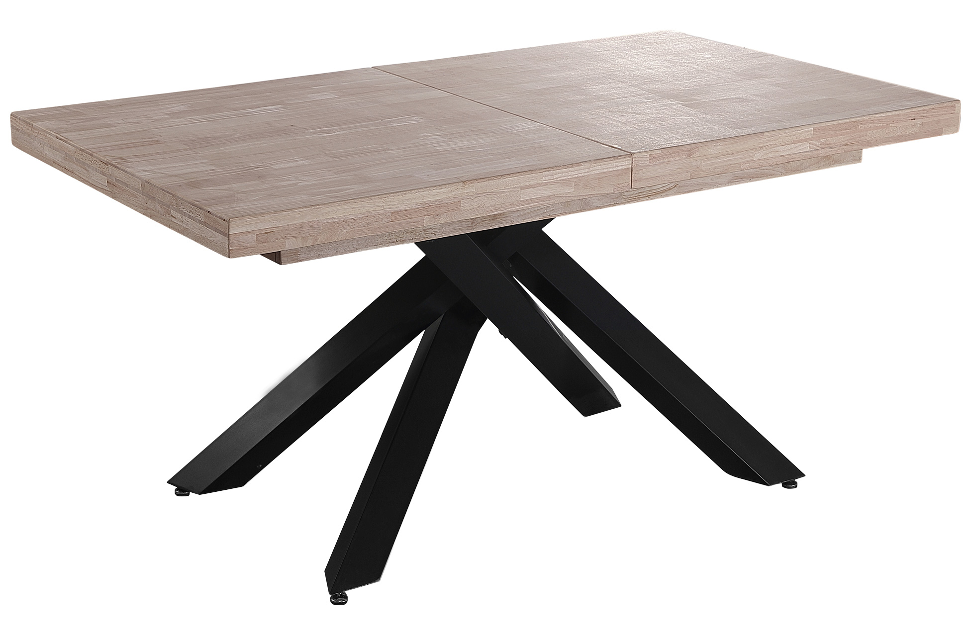 MESA COMEDOR EXTENSIBLE XENA 160 - 200 - 240 x 90 CM ROBLE HONEY / NEGRO. - Imagen 2