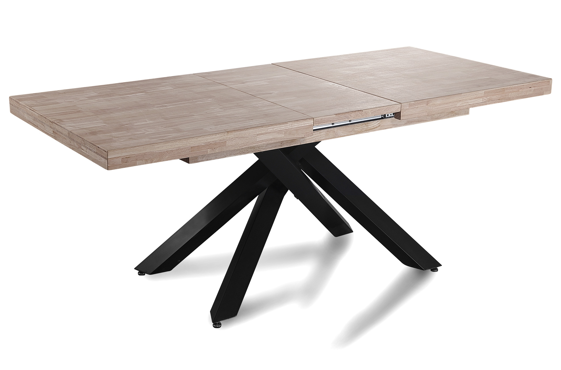 MESA COMEDOR EXTENSIBLE XENA 160 - 200 - 240 x 90 CM ROBLE HONEY / NEGRO. - Imagen 3