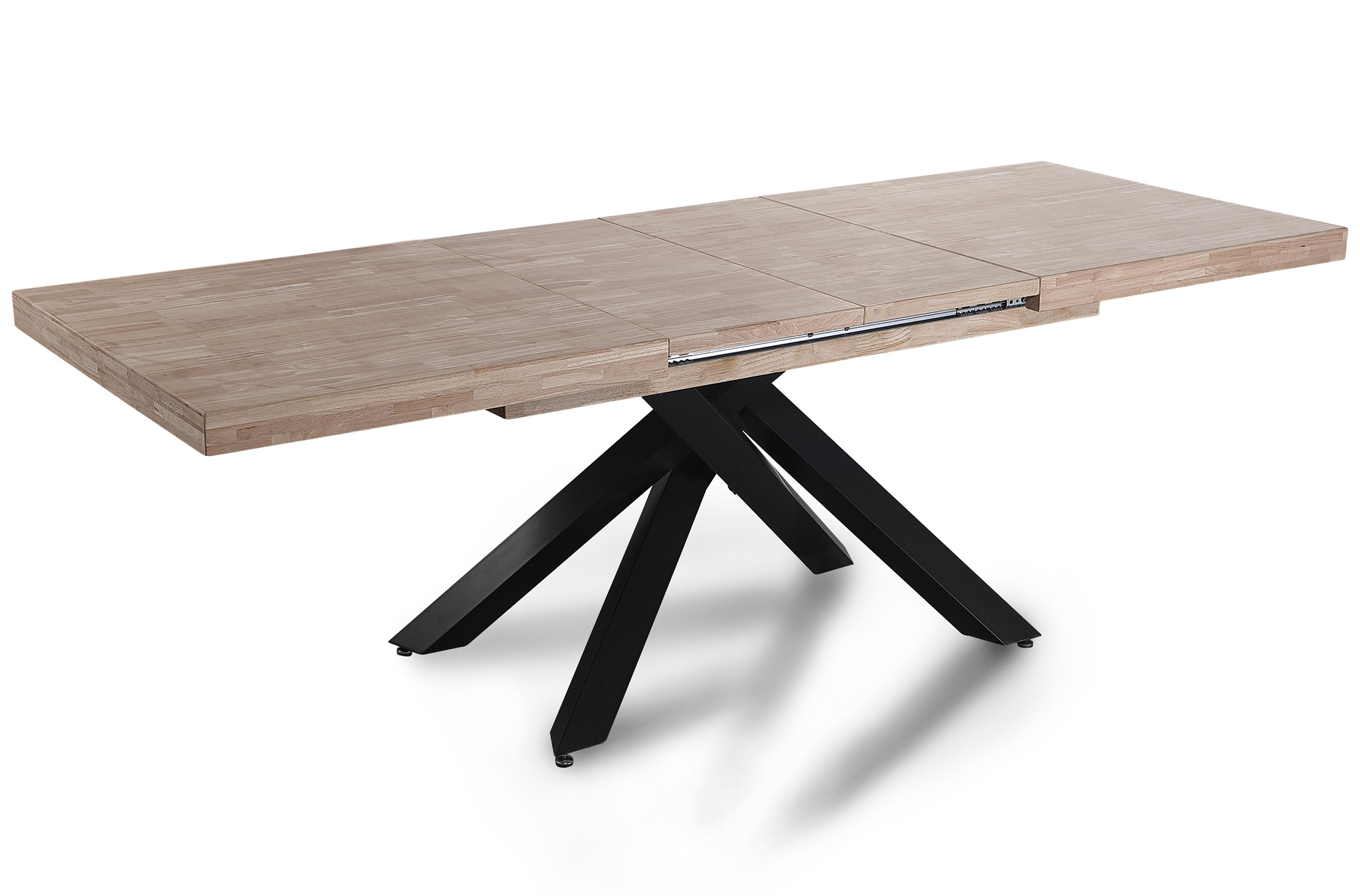 MESA COMEDOR EXTENSIBLE XENA 160 - 200 - 240 x 90 CM ROBLE HONEY / NEGRO. - Imagen 4
