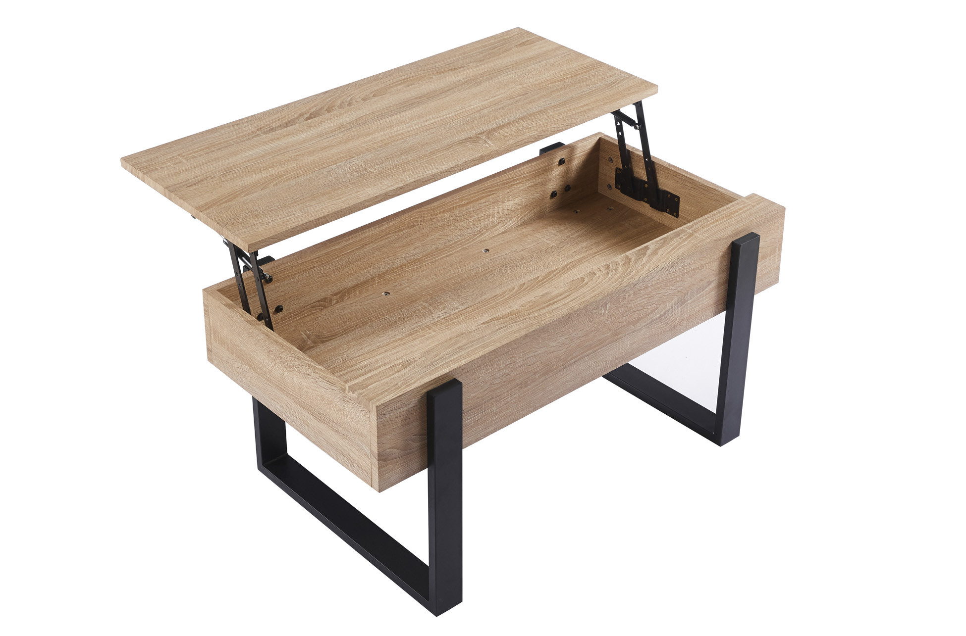 MESA CENTRO ELEVABLE 110 X 60 CM INDUSTRIAL OAK / NEGRO. - Imagen 5