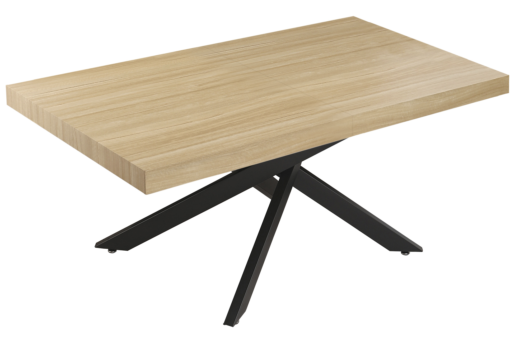 MESA COMEDOR EXTENSIBLE LEONARDO 160 - 240 X 90 CM OAK / NEGRO - Imagen 2