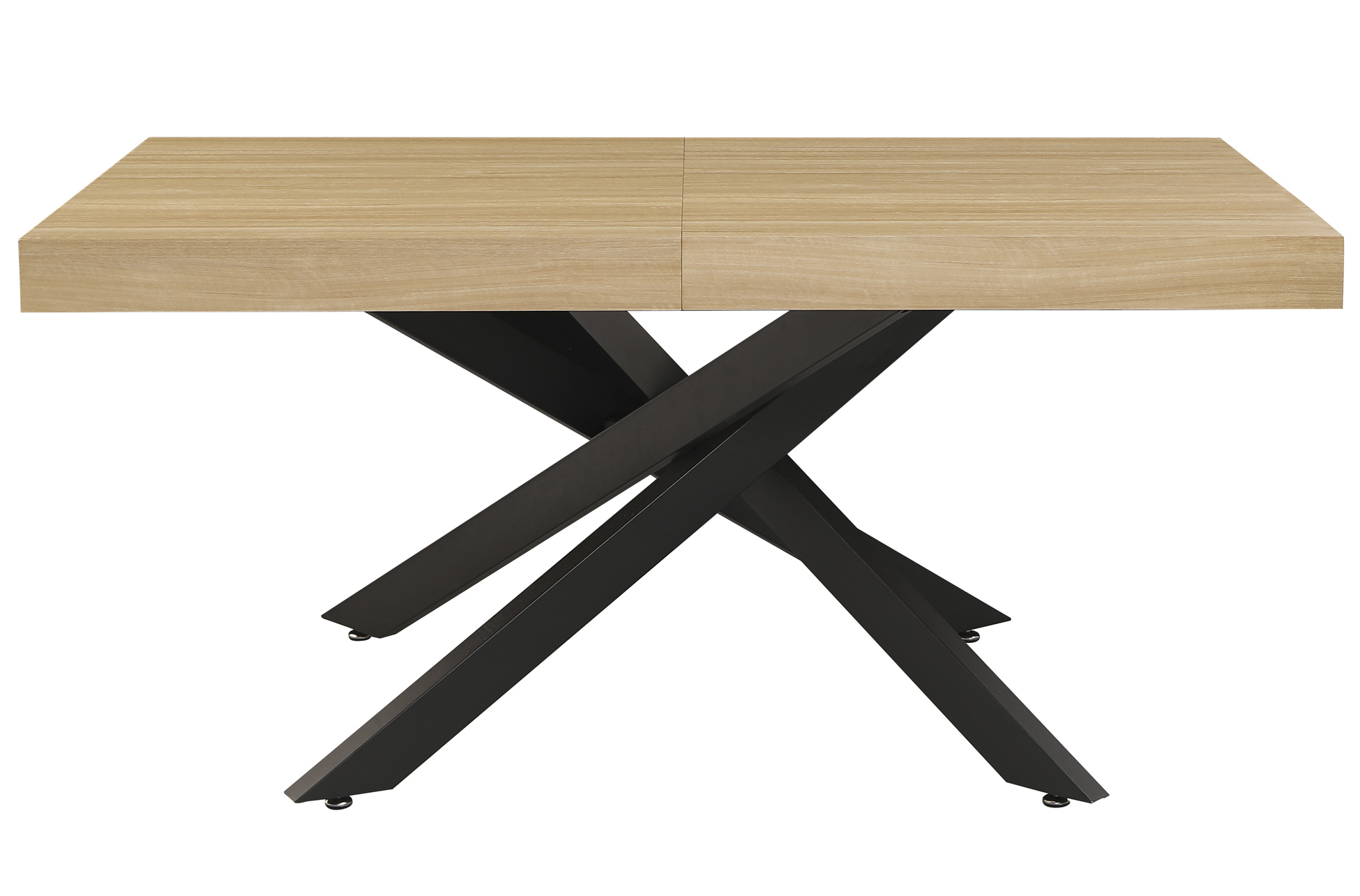 MESA COMEDOR EXTENSIBLE LEONARDO 160 - 240 X 90 CM OAK / NEGRO - Imagen 3