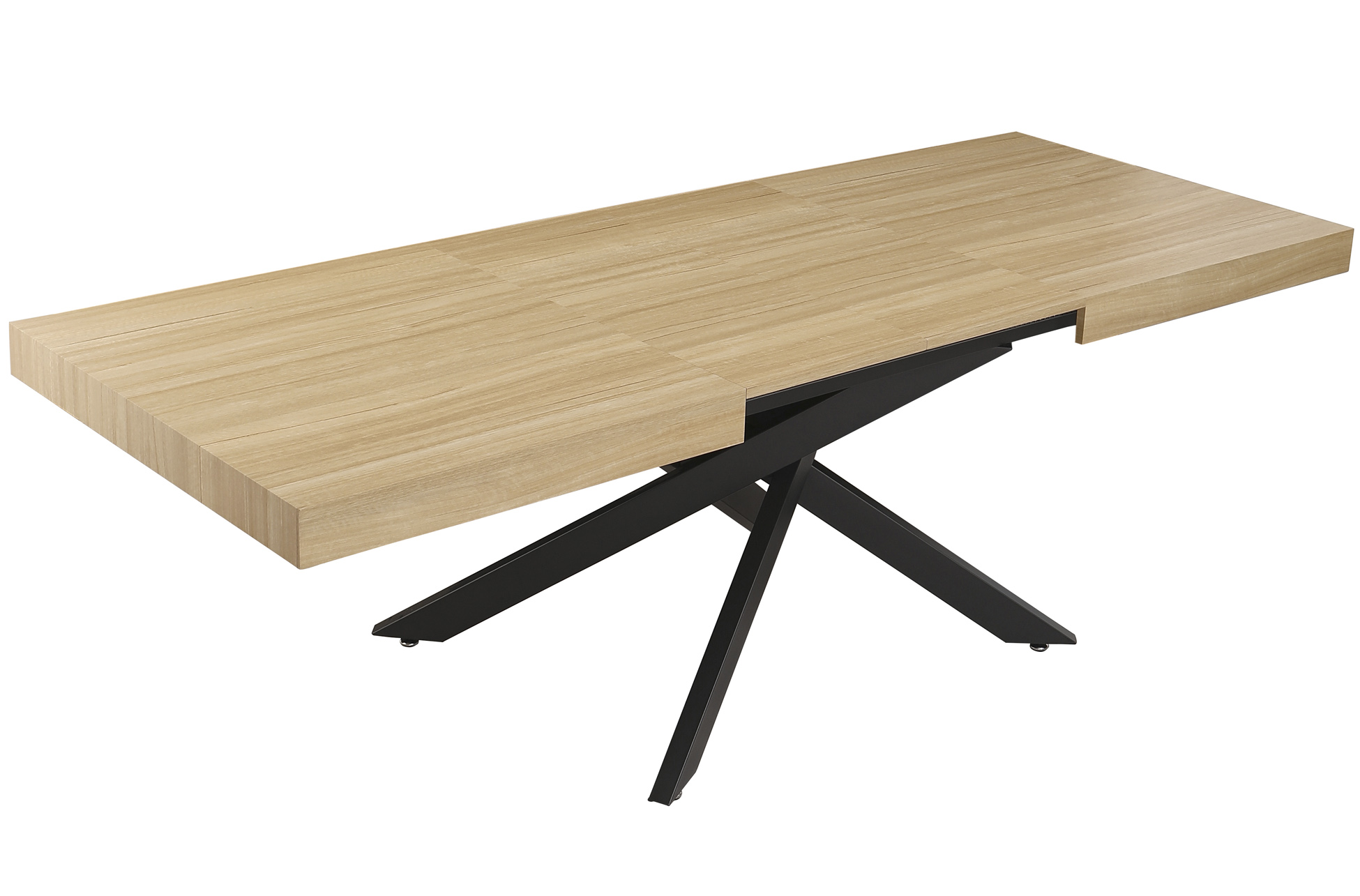 MESA COMEDOR EXTENSIBLE LEONARDO 160 - 240 X 90 CM OAK / NEGRO - Imagen 4