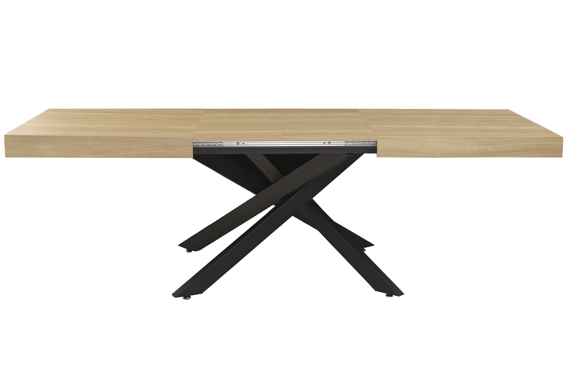 MESA COMEDOR EXTENSIBLE LEONARDO 160 - 240 X 90 CM OAK / NEGRO - Imagen 5