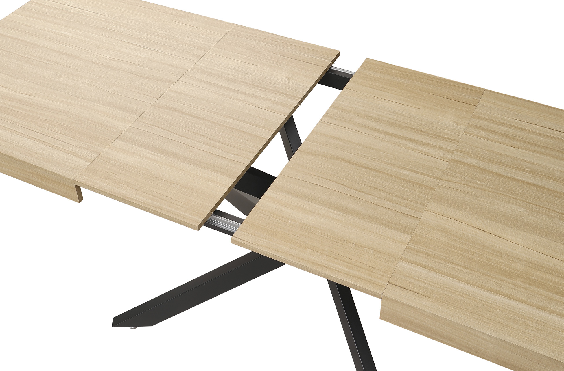 MESA COMEDOR EXTENSIBLE LEONARDO 160 - 240 X 90 CM OAK / NEGRO - Imagen 6