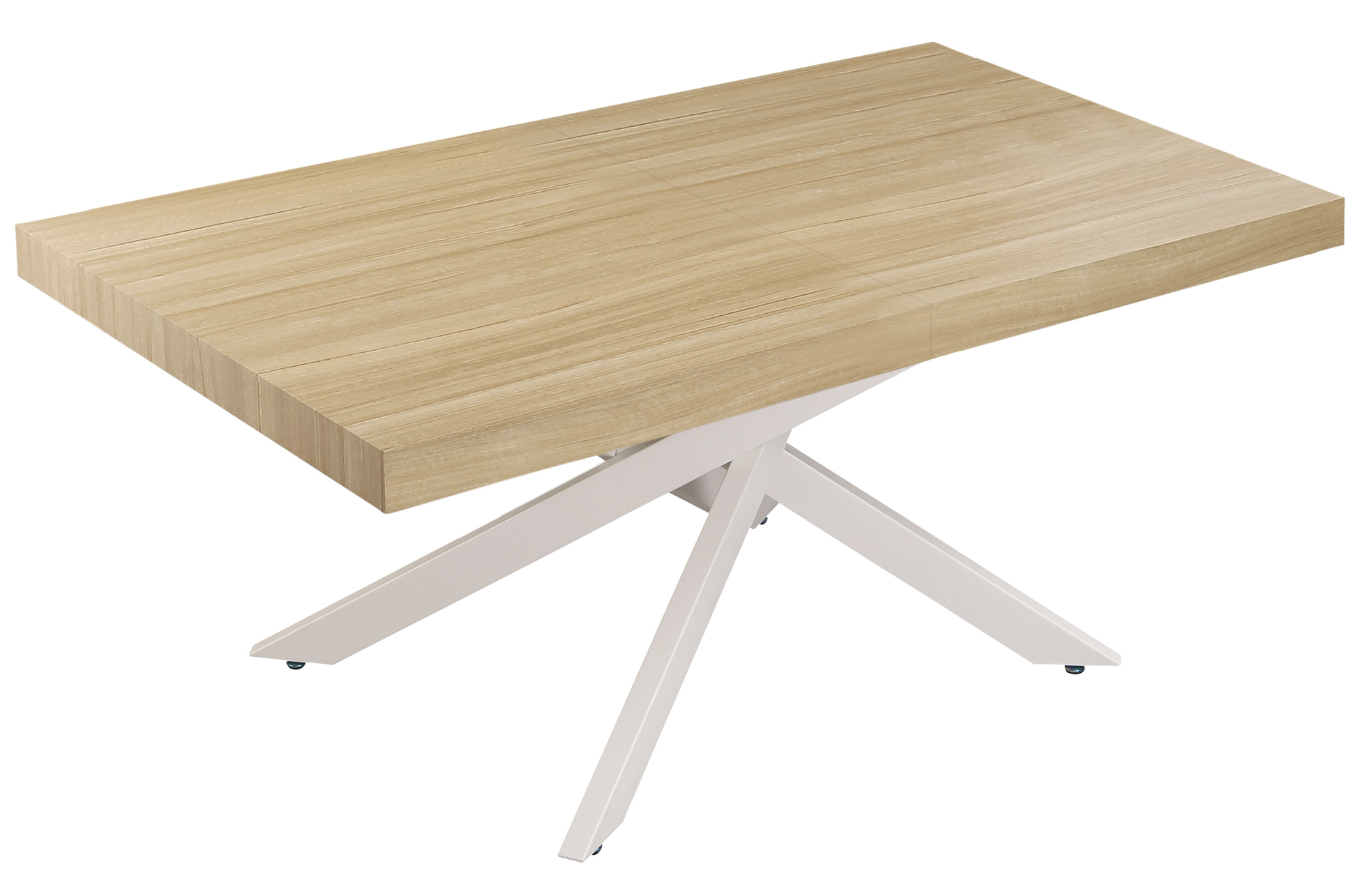 MESA COMEDOR EXTENSIBLE LEONARDO 160 - 240 X 90 CM OAK / BLANCO - Imagen 2