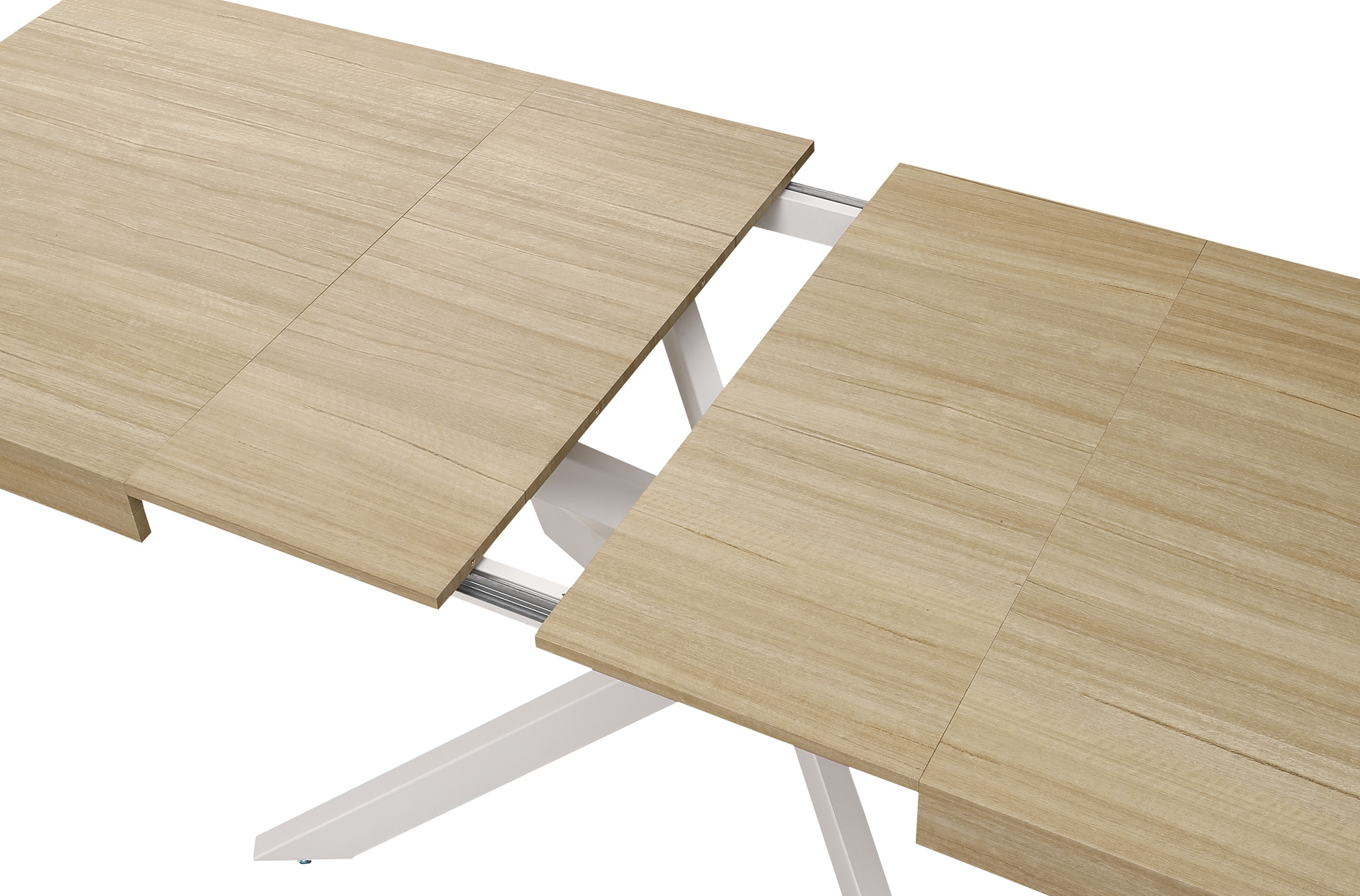 MESA COMEDOR EXTENSIBLE LEONARDO 160 - 240 X 90 CM OAK / BLANCO - Imagen 6