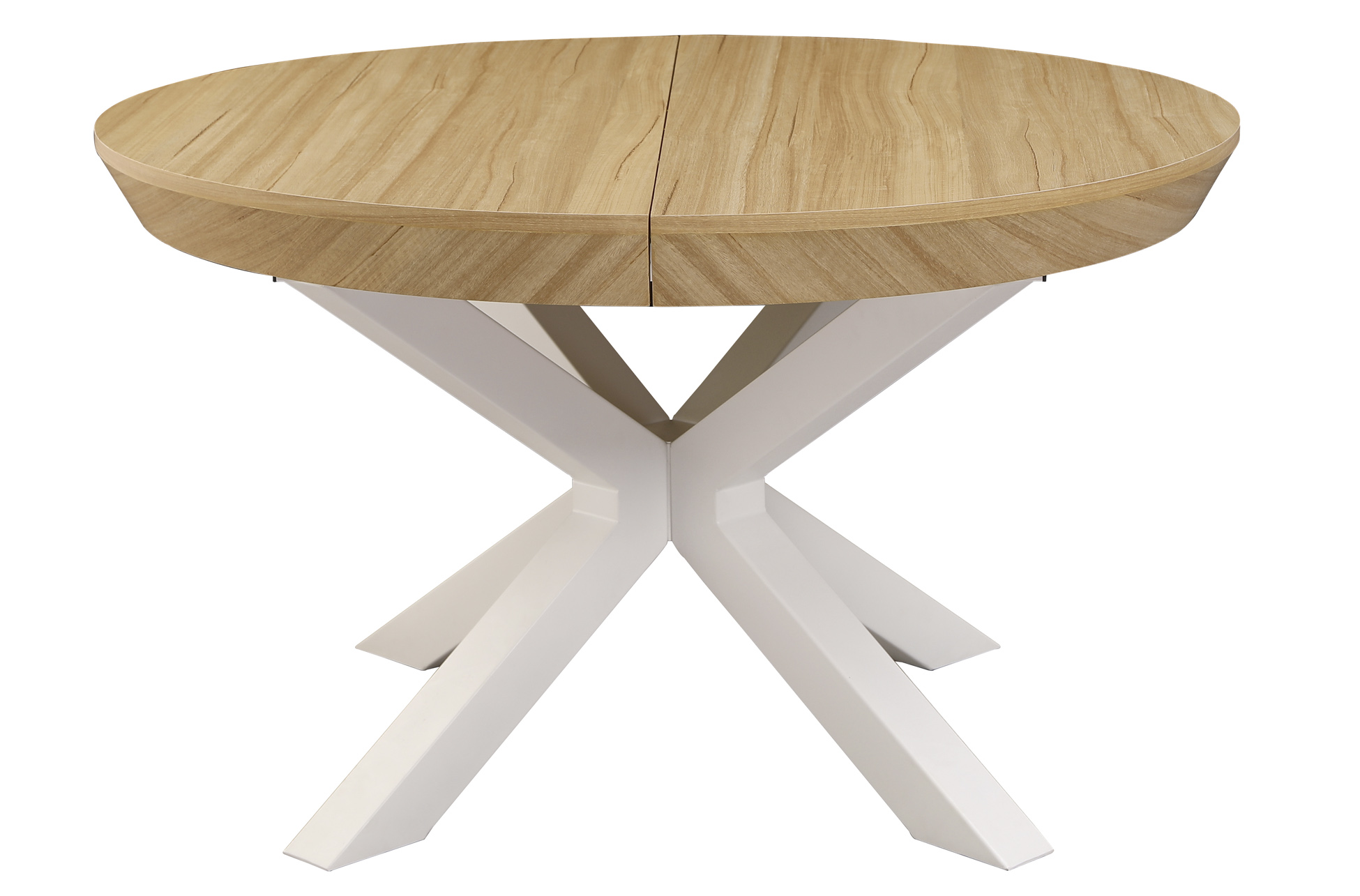 MESA COMEDOR REDONDA EXTENSIBLE BRADLEY 130 - 180 x 130 CM OAK / BLANCO - Imagen 2