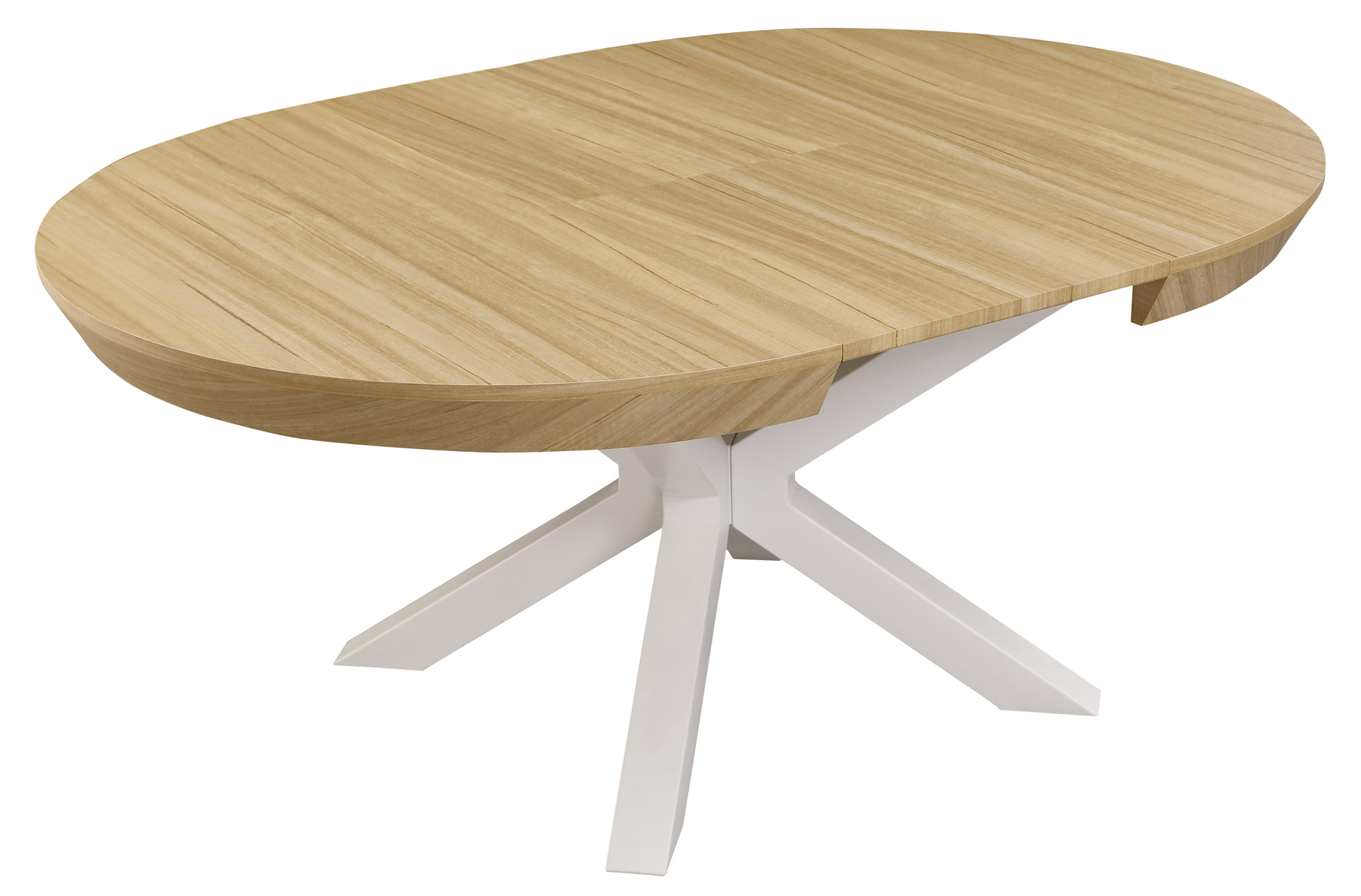 MESA COMEDOR REDONDA EXTENSIBLE BRADLEY 130 - 180 x 130 CM OAK / BLANCO - Imagen 3
