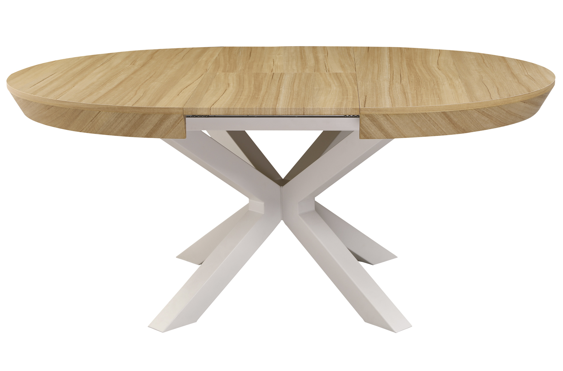 MESA COMEDOR REDONDA EXTENSIBLE BRADLEY 130 - 180 x 130 CM OAK / BLANCO - Imagen 4