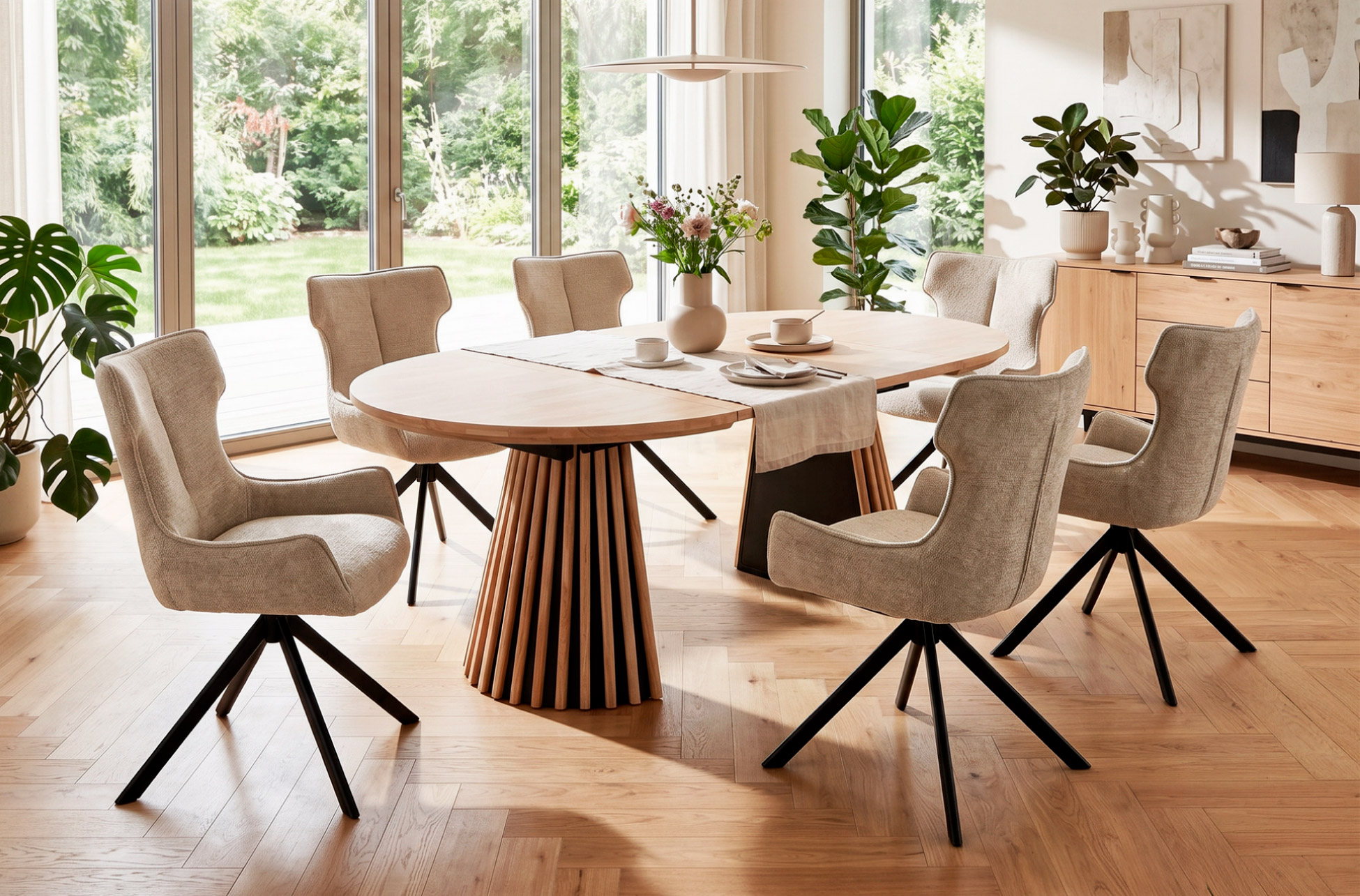 MESA COMEDOR EXTENSIBLE GROVE 100 - 140 - 180 CM NORDISH