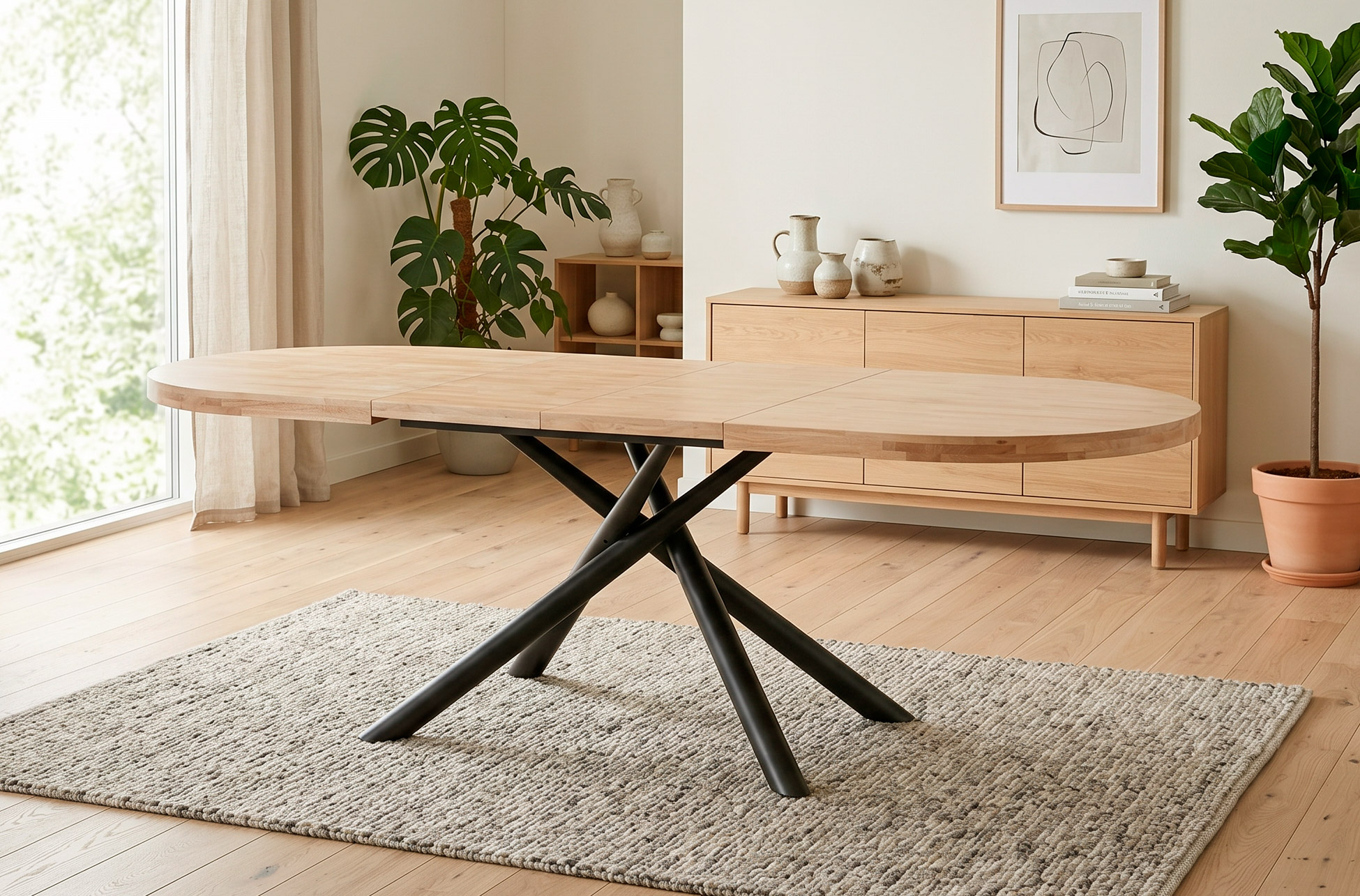 MESA COMEDOR EXTENSIBLE SENDA 160 - 200 -240 CM NORDISH / NEGRO