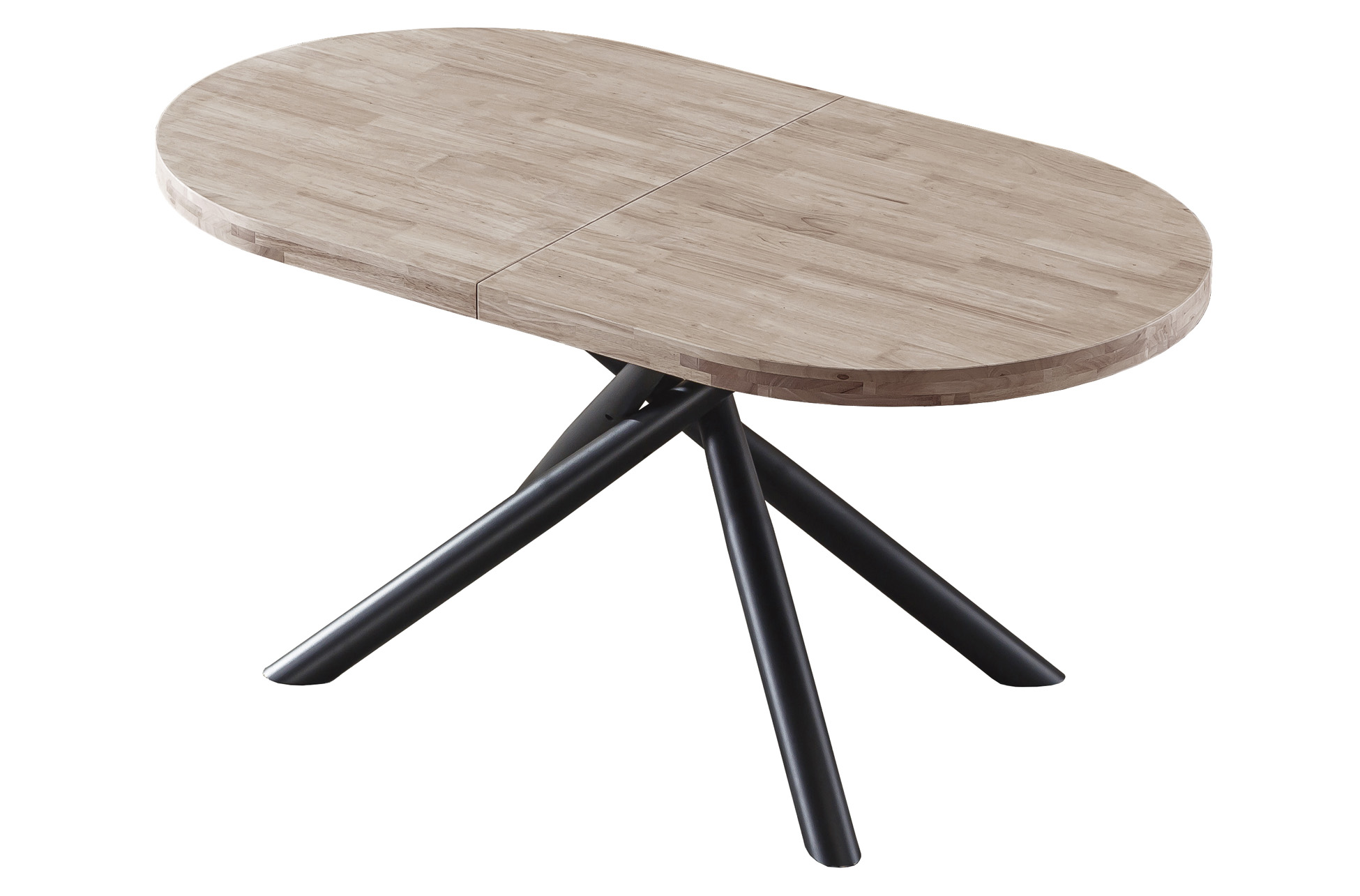 MESA COMEDOR OVAL EXTENSIBLE 160 - 200 - 240 SENDA HONEY / NEGRO. - Imagen 2