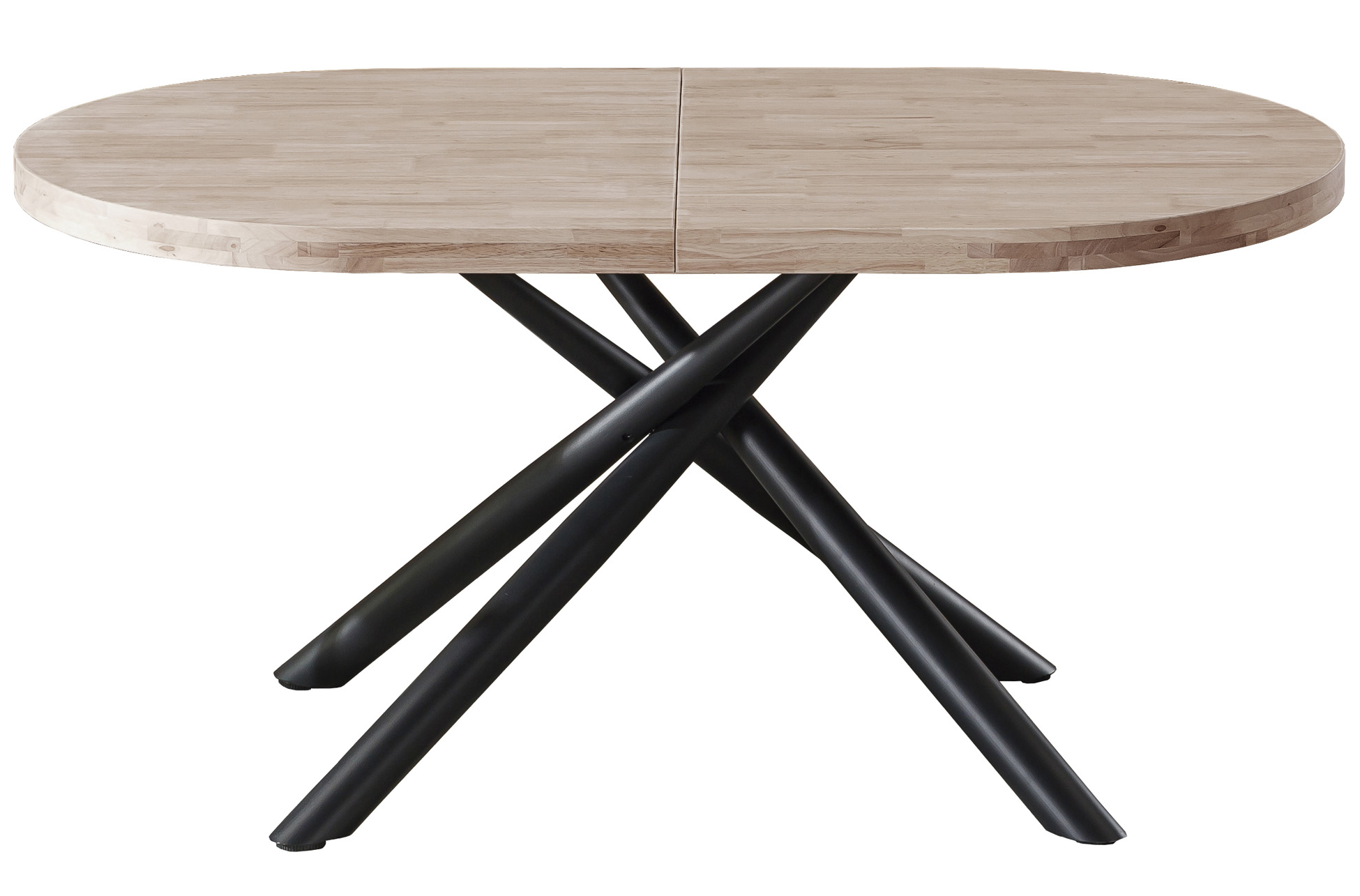 MESA COMEDOR OVAL EXTENSIBLE 160 - 200 - 240 SENDA HONEY / NEGRO. - Imagen 3