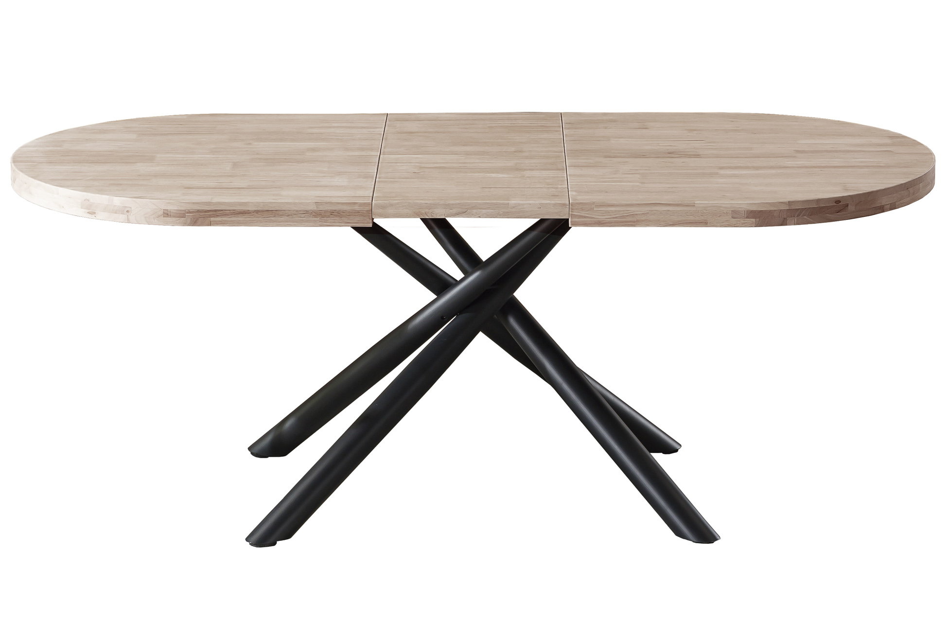 MESA COMEDOR OVAL EXTENSIBLE 160 - 200 - 240 SENDA HONEY / NEGRO. - Imagen 4