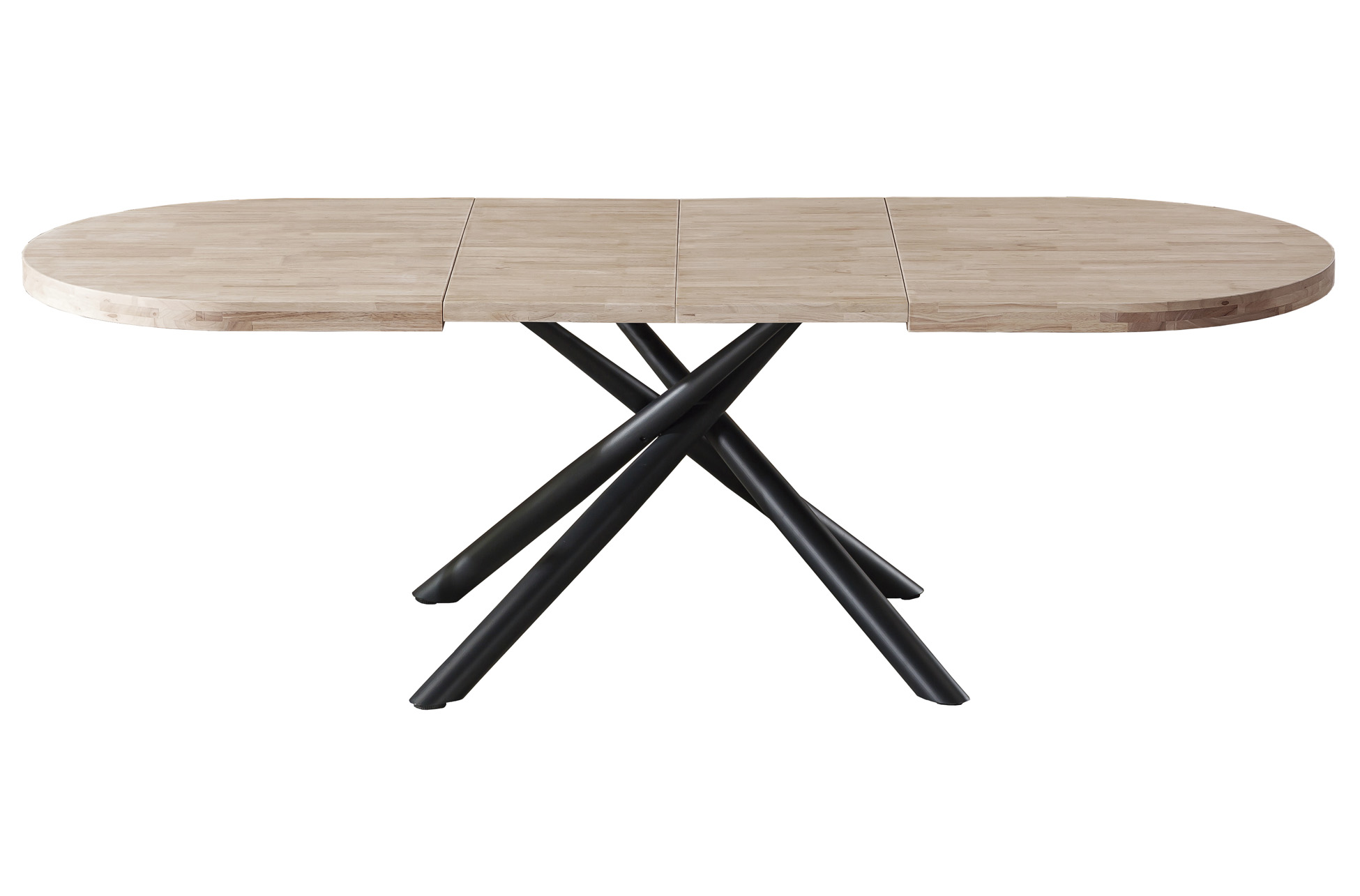 MESA COMEDOR OVAL EXTENSIBLE 160 - 200 - 240 SENDA HONEY / NEGRO. - Imagen 5