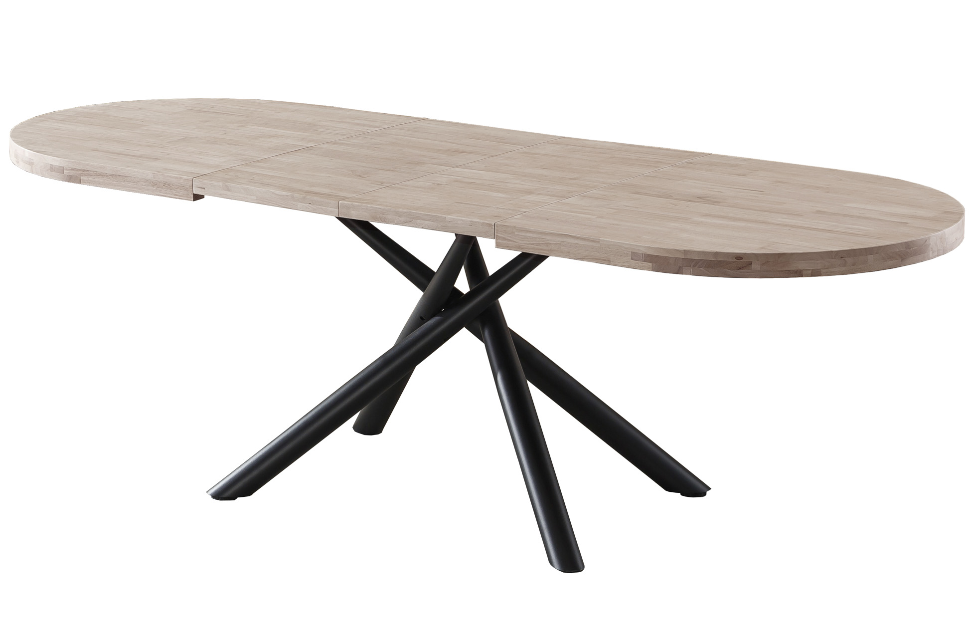 MESA COMEDOR OVAL EXTENSIBLE 160 - 200 - 240 SENDA HONEY / NEGRO. - Imagen 6