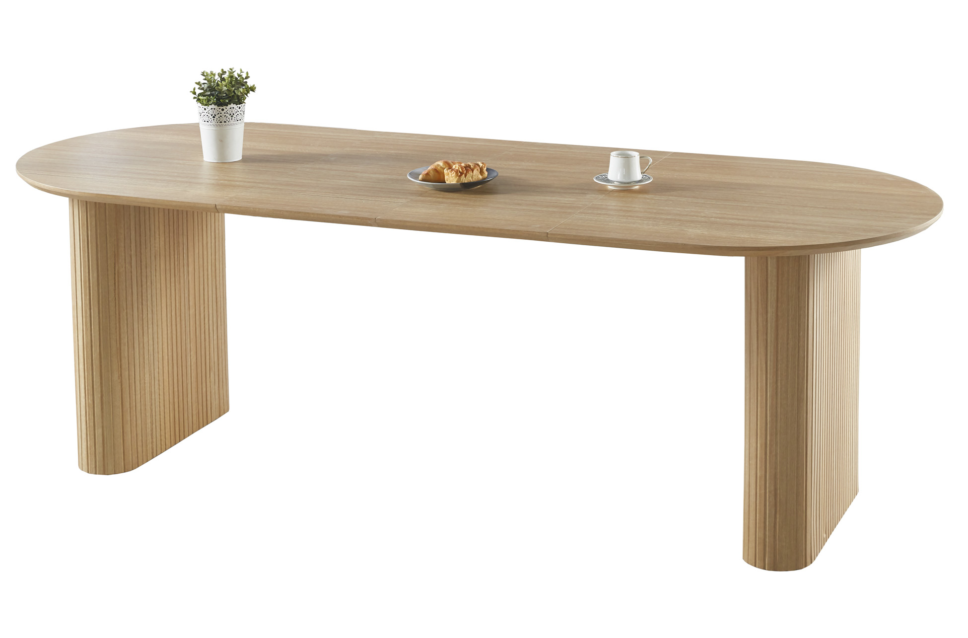 MESA COMEDOR OVAL EXTENSIBLE 150 - 190 - 230 CM PIETRA OAK. - Imagen 4